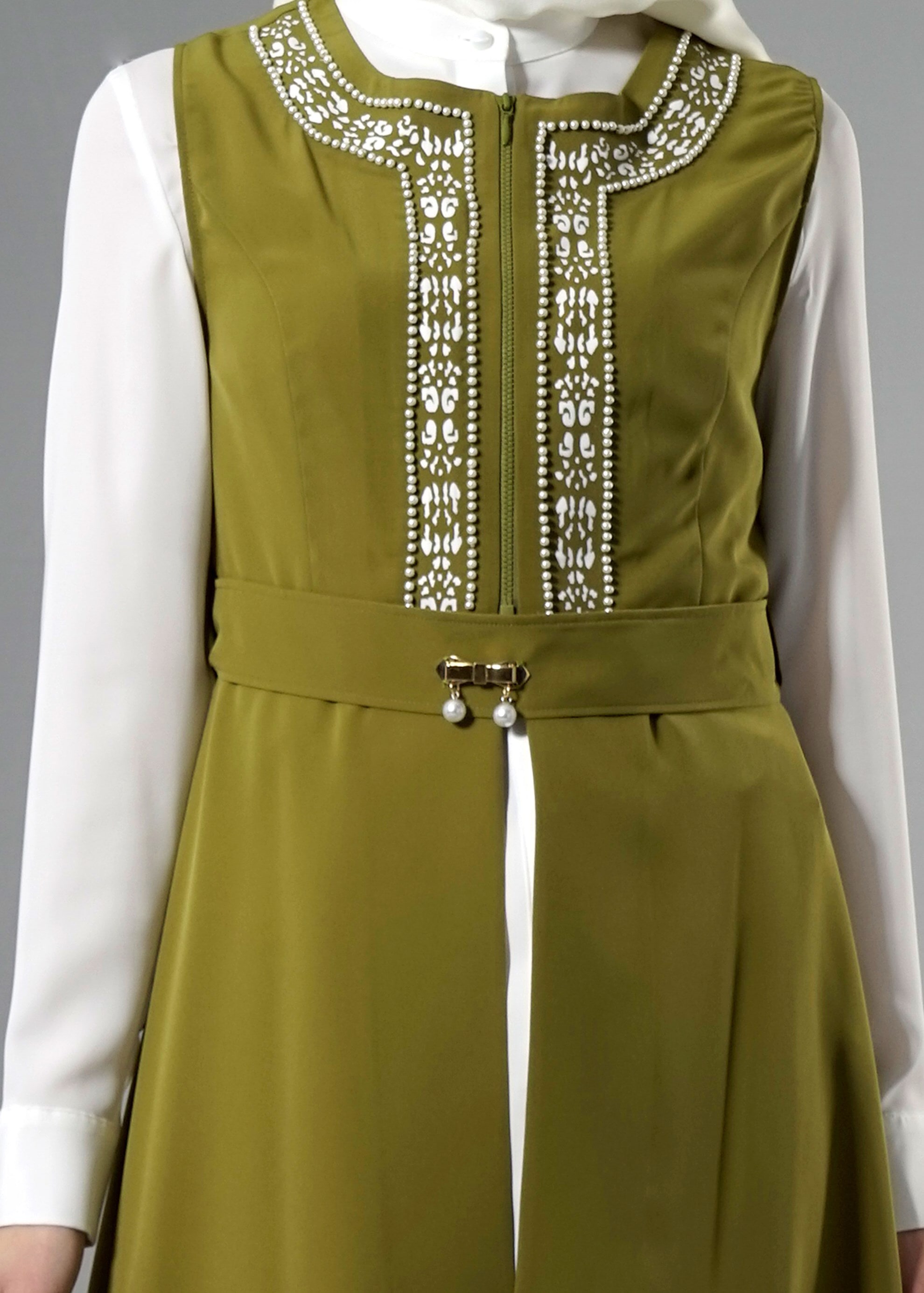 Tesettür giyim YEŞİL 3230P New Loren Tesettür 3&prime;lü Pant.Takım 38/44