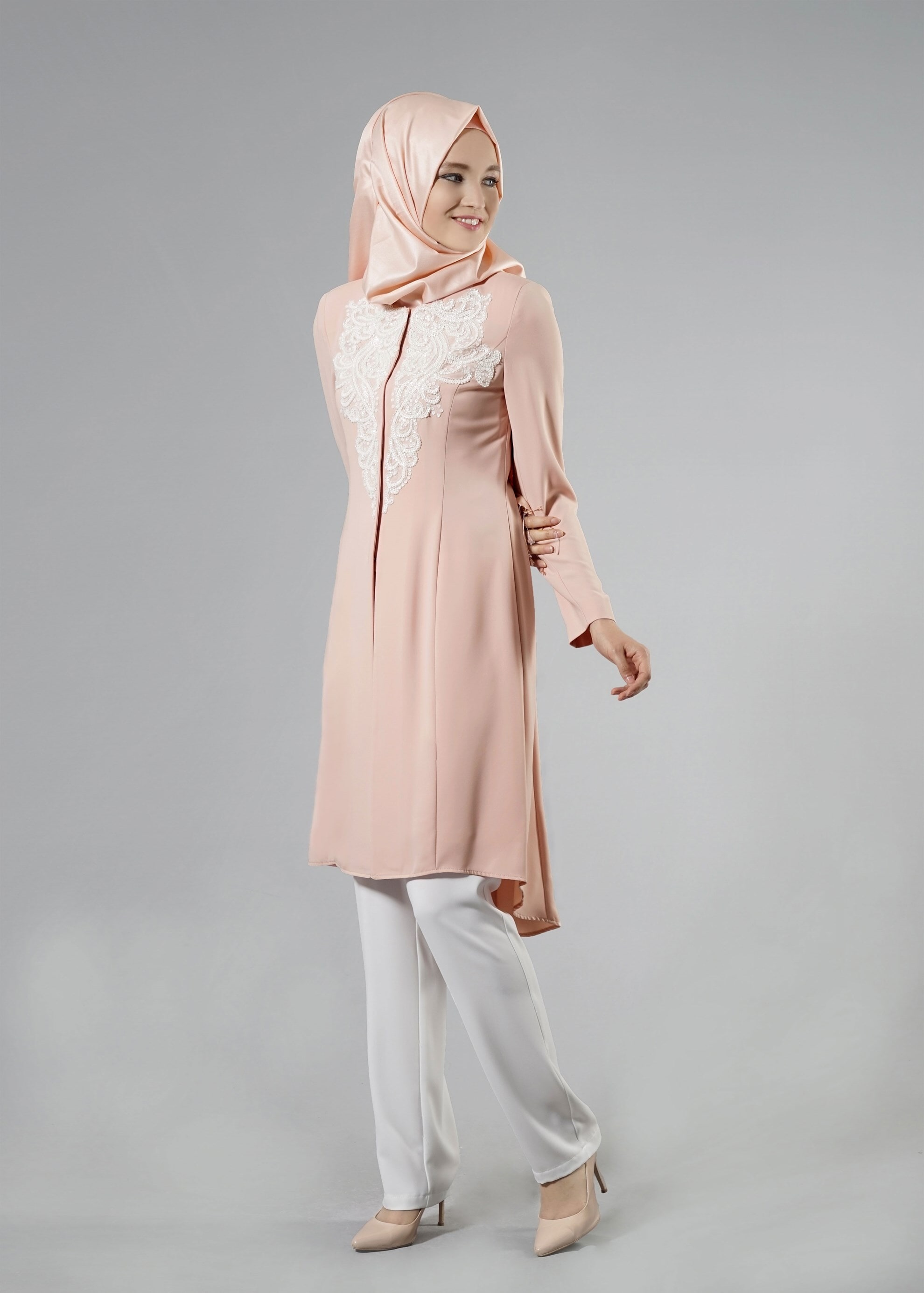 Tesettür giyim PUDRA 3232P Farah Tesettür  6288 3&prime;lü  Pant. Takım 40/46 TEK38