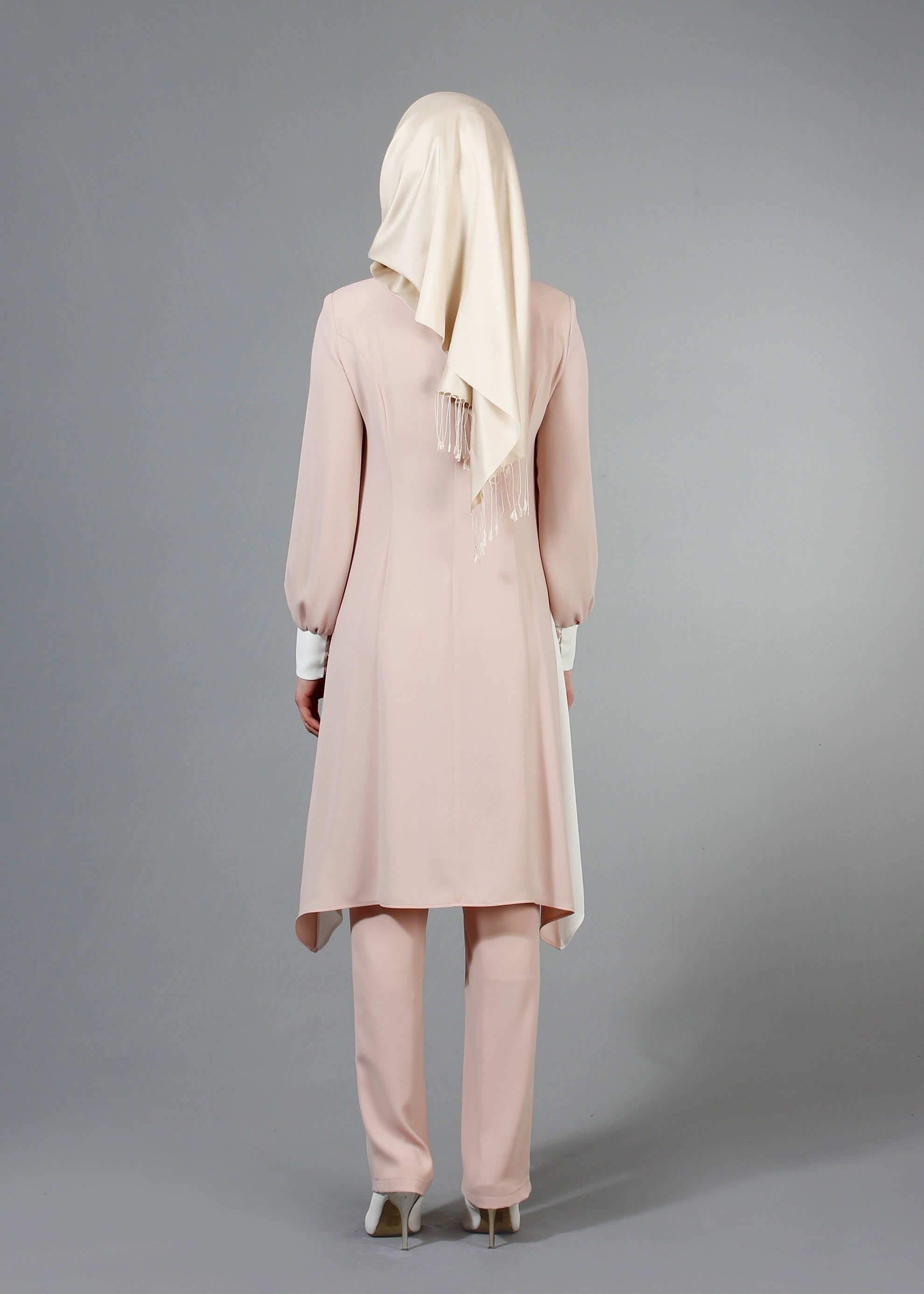 Tesettür giyim PUDRA 3235P Virona 2&prime;li Tesettür Pant. Takım 38/46 TEK40