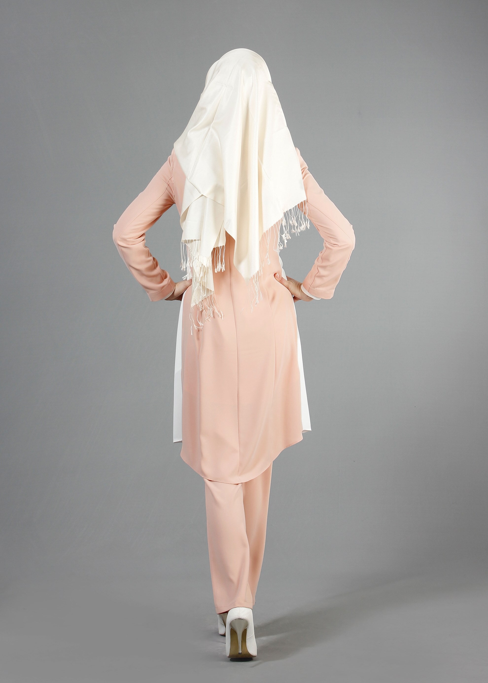 Tesettür giyim PUDRA 3236P Farah 6288 3&prime;Lü Tesettür Pant. Takım 40/46 TEK38