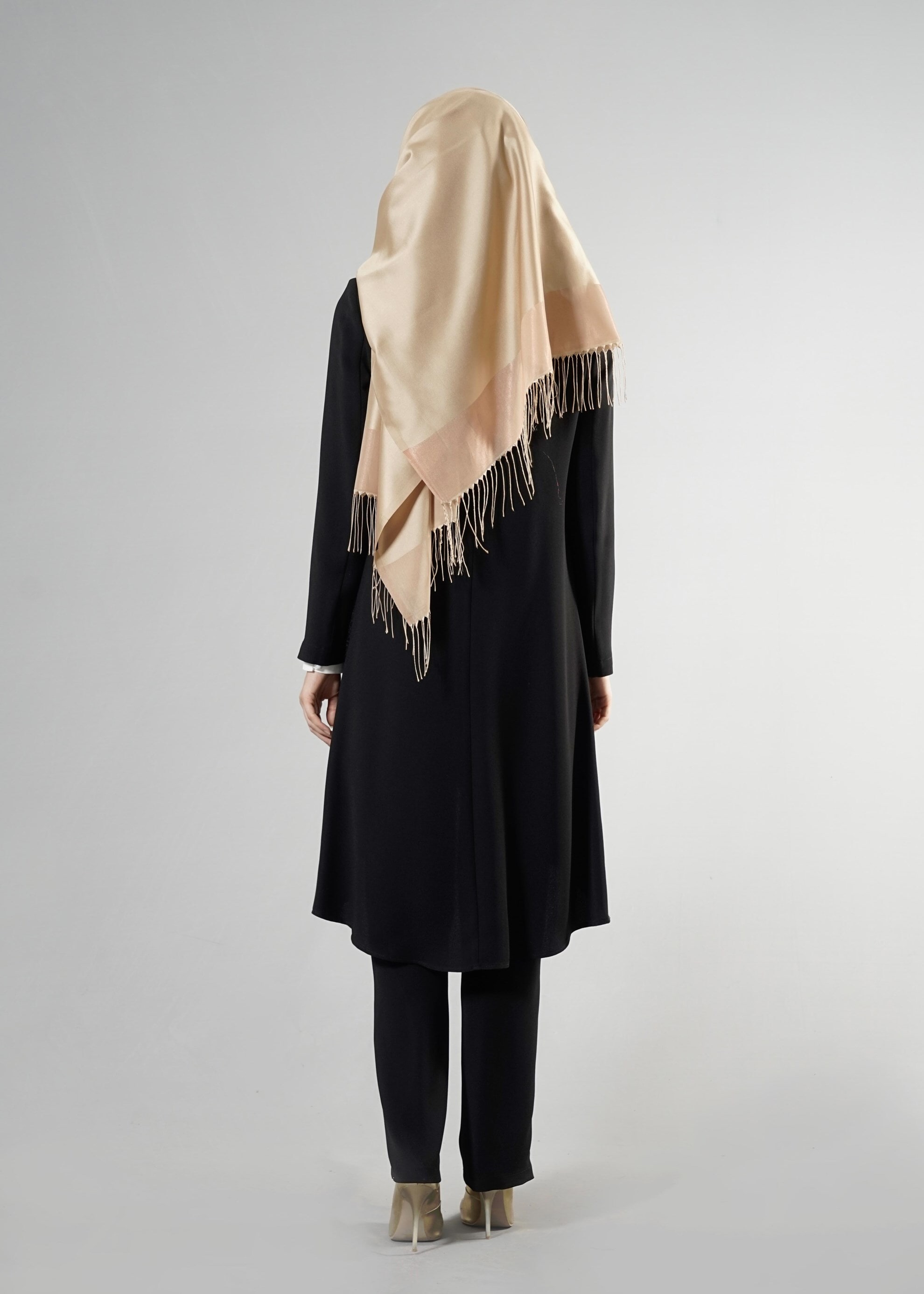 Tesettür giyim SİYAH 3243P Maral Tesettür 5985 3&prime;Lü Pant.Takım 40/48 TEK38