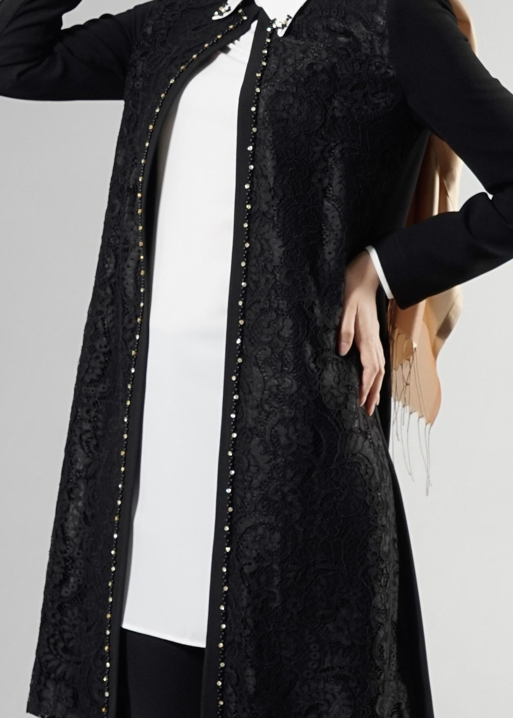 Tesettür giyim SİYAH 3243P Maral Tesettür 5985 3&prime;Lü Pant.Takım 40/48 TEK38