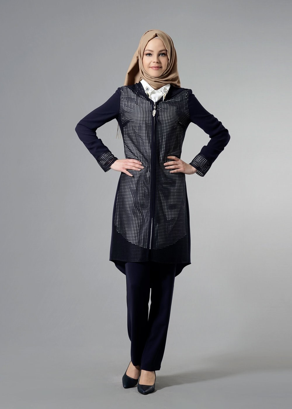 Tesettür giyim LACİVERT 3257 String 3&prime;lü Tesettür Pant. Takım 38/46 TEK40