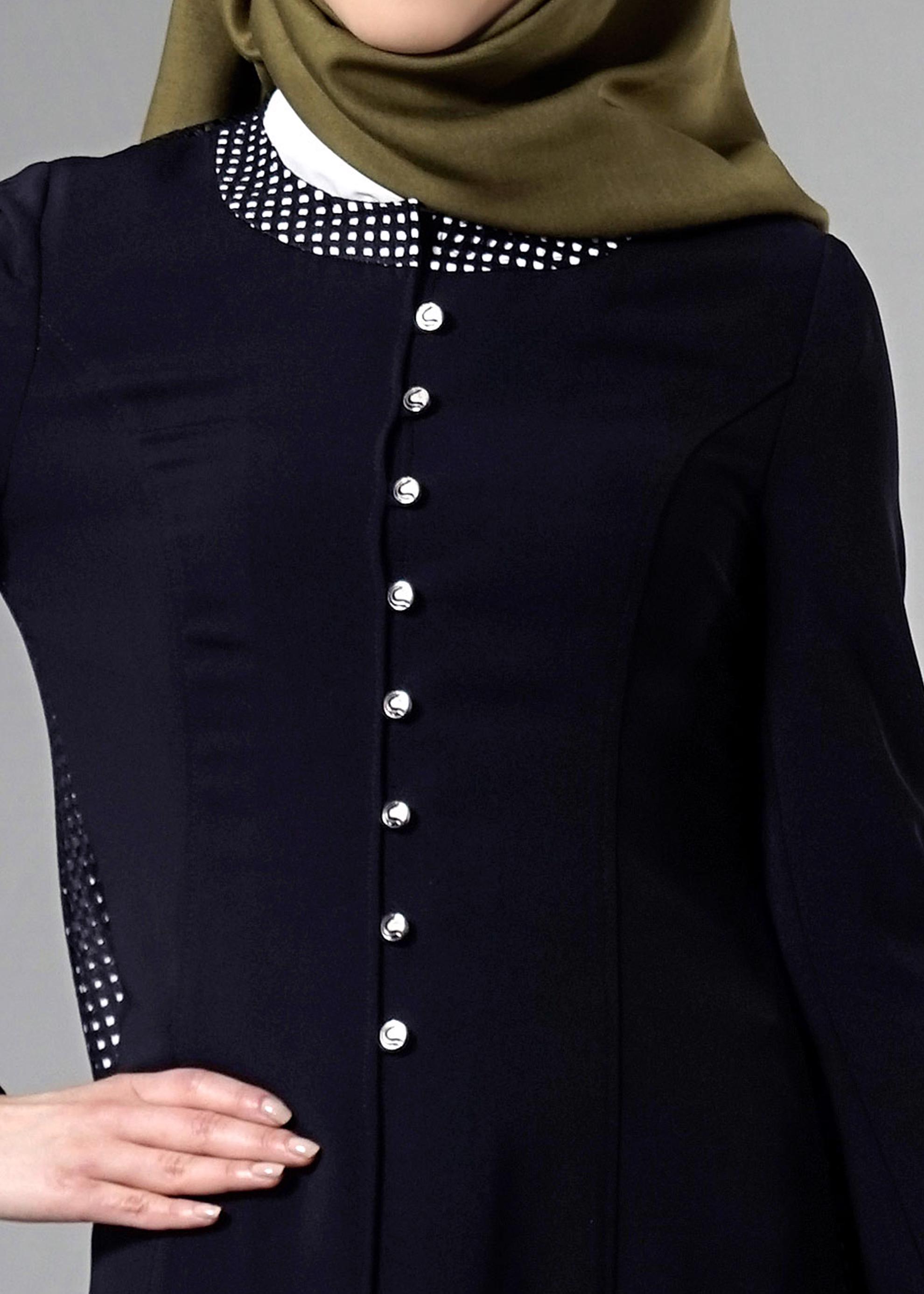 Tesettür giyim LACİVERT PÖTİKARE DESEN DETAYLI 3&prime;LÜ PANT. TAKIM 3262P 