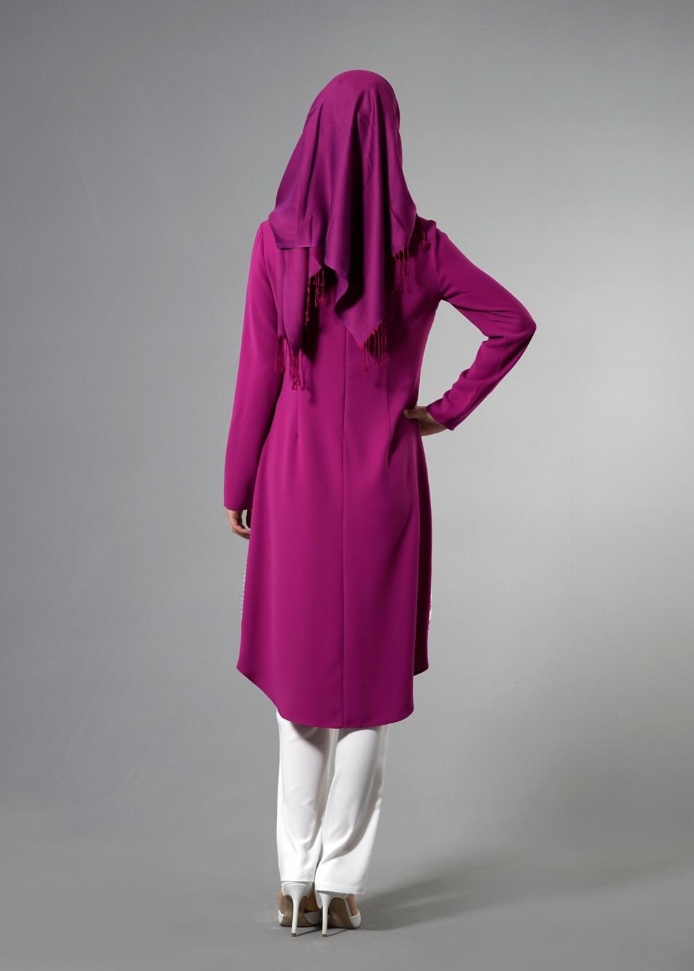 Tesettür giyim MOR 3267 Crep Cupra Tesettür 2&prime;li Pant.Takım 38/46 TEK40