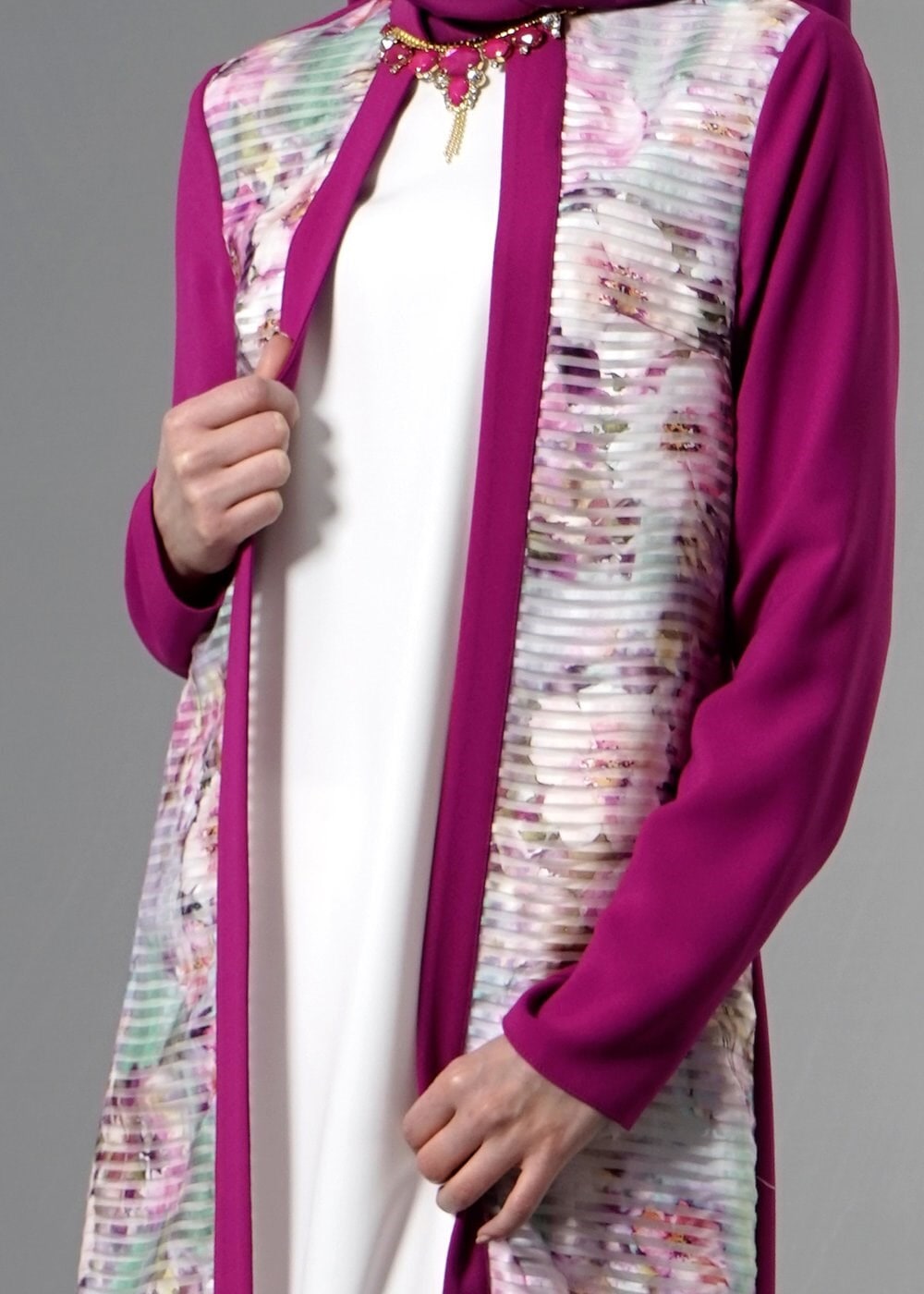 Tesettür giyim MOR 3267 Crep Cupra Tesettür 2&prime;li Pant.Takım 38/46 TEK40