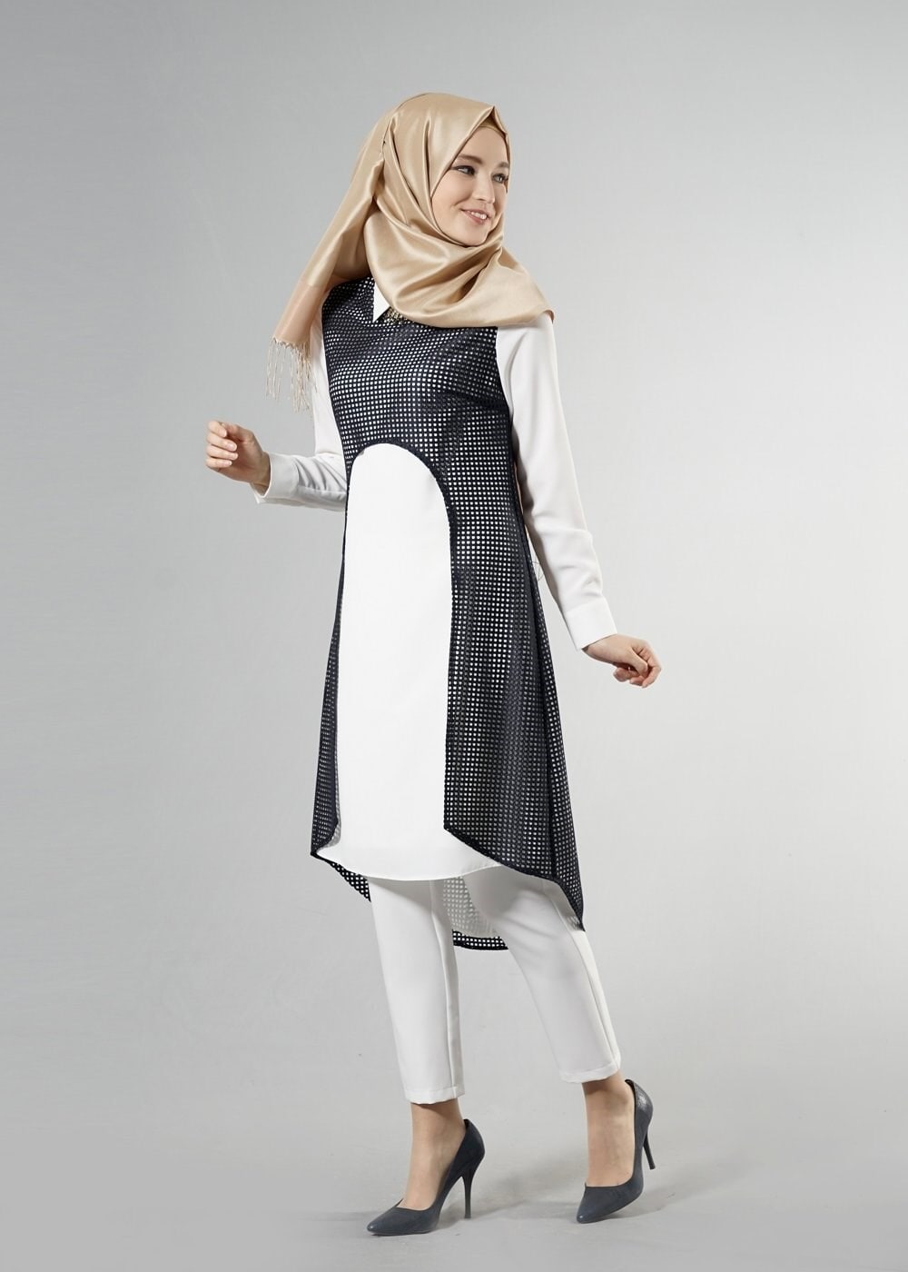 Tesettür giyim LACİVERT 3268P String 1838 3&prime;Lü Tesettür Pant.Takım 38/44