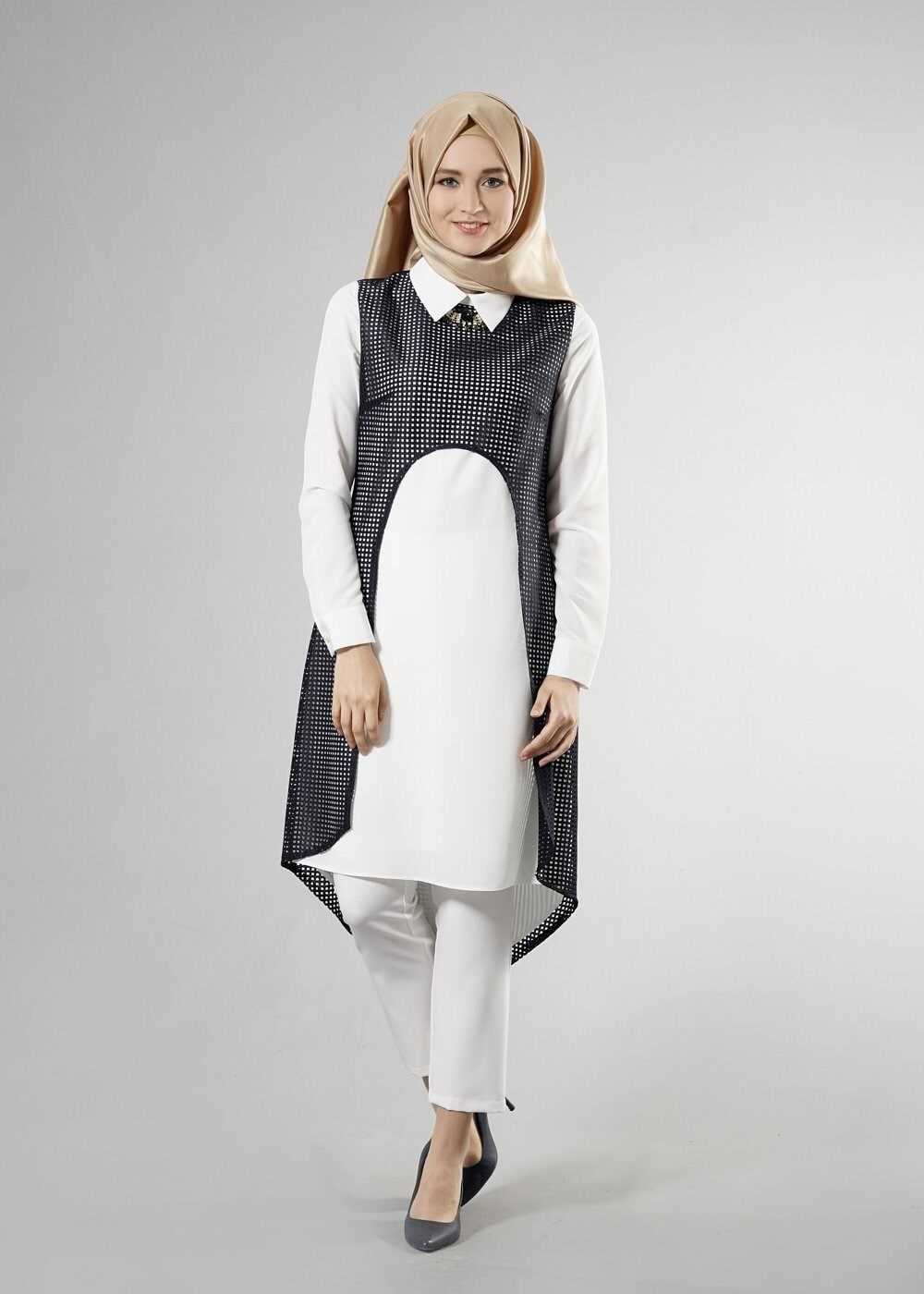 Tesettür giyim LACİVERT 3268P String 1838 3&prime;Lü Tesettür Pant.Takım 38/44