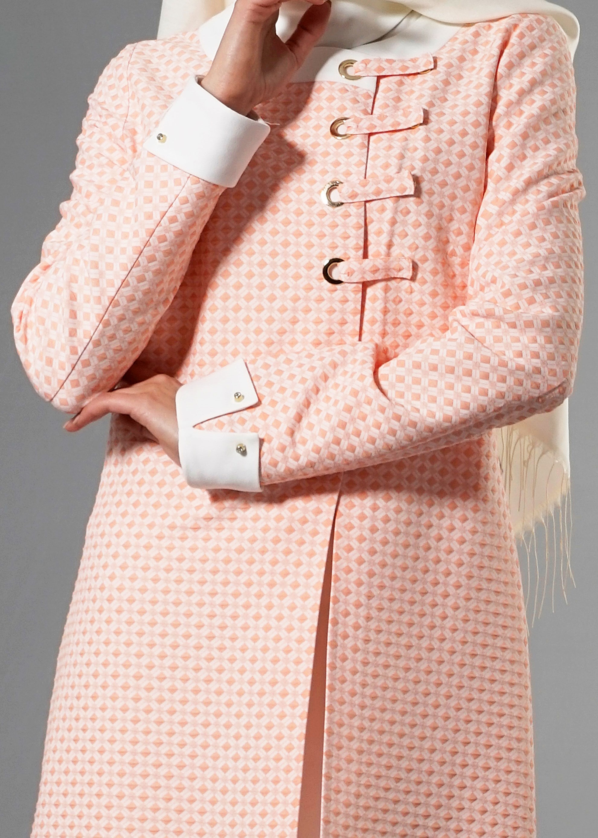 Tesettür giyim PUDRA 3270 Jakar Tesettür 70049 3&prime;lü Pant.Takım 38/44 TEK40