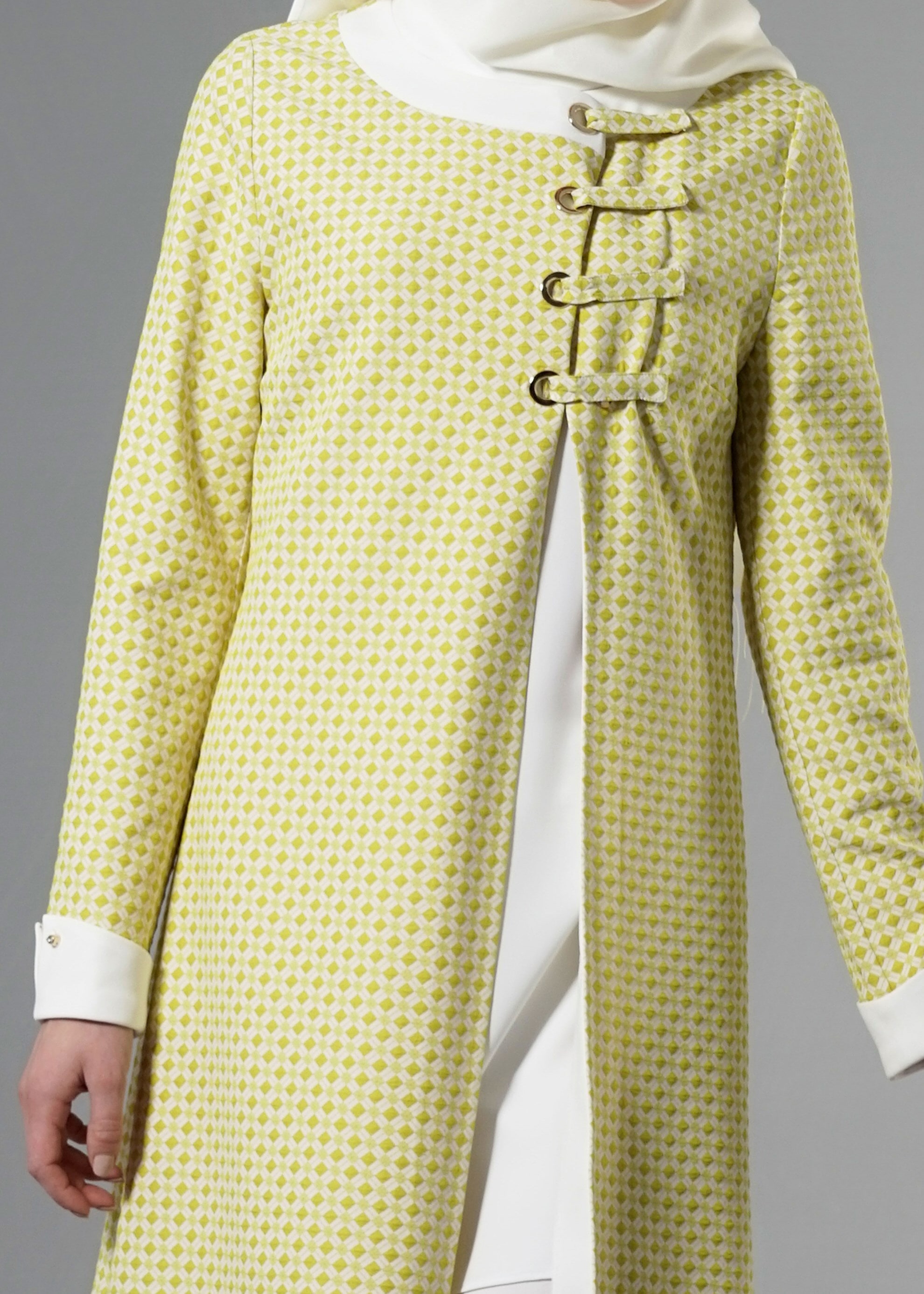 Tesettür giyim YEŞİL 3270 Jakar Tesettür 70049 3&prime;lü Pant.Takım 38/44 TEK40