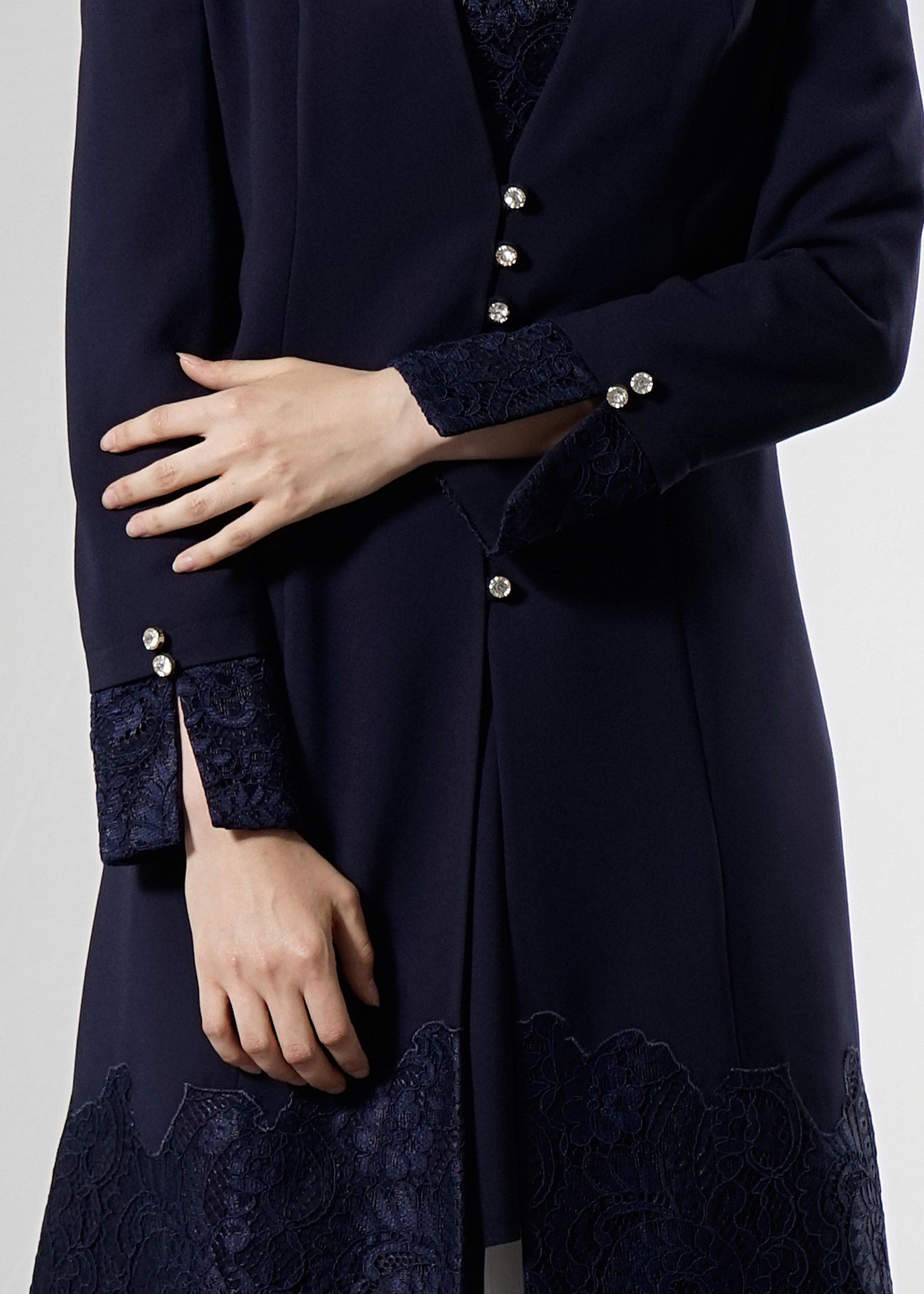 Tesettür giyim LACİVERT 3271P Maral 3&prime;lü  Pant. Tesettür Takım 40/48 TEK42