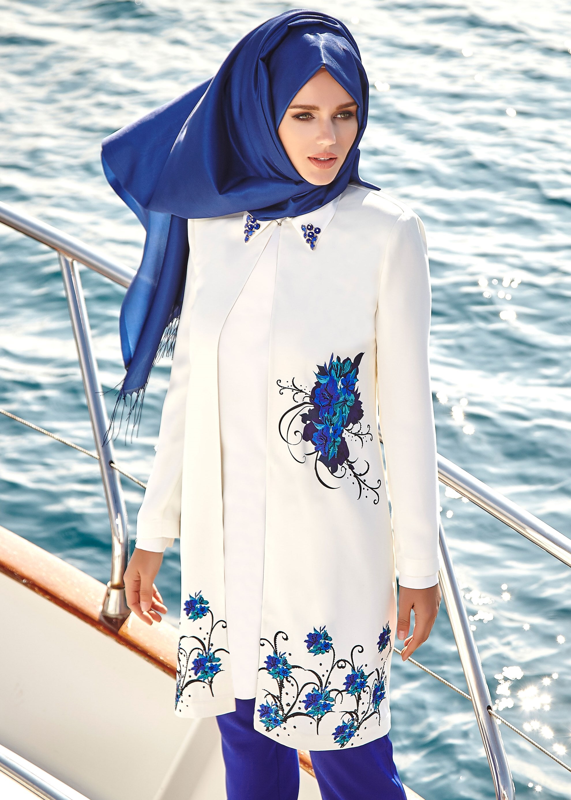 Tesettür giyim BEJ 3280 Aslı 5929 Tesettür 3&prime;Lü Pant.Takım 40/46