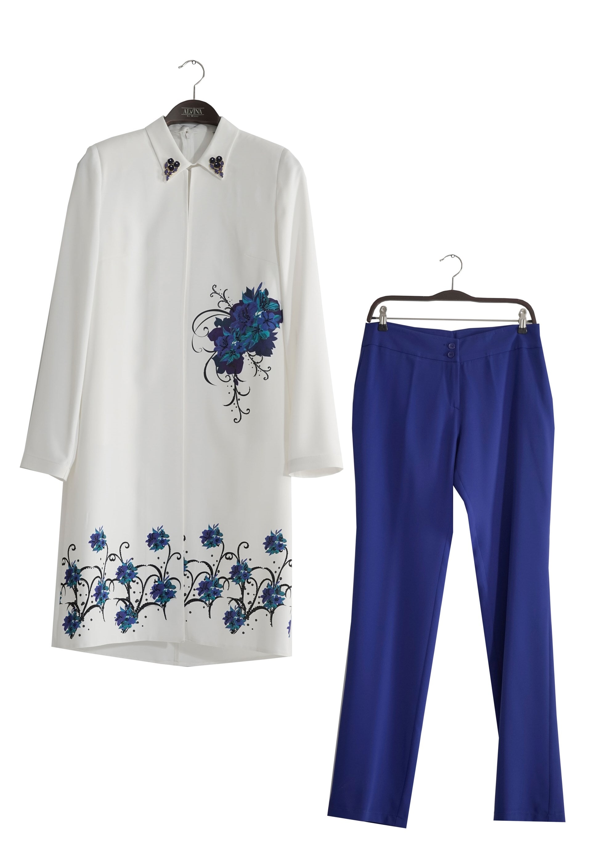 Tesettür giyim BEJ 3280 Aslı 5929 Tesettür 3&prime;Lü Pant.Takım 40/46