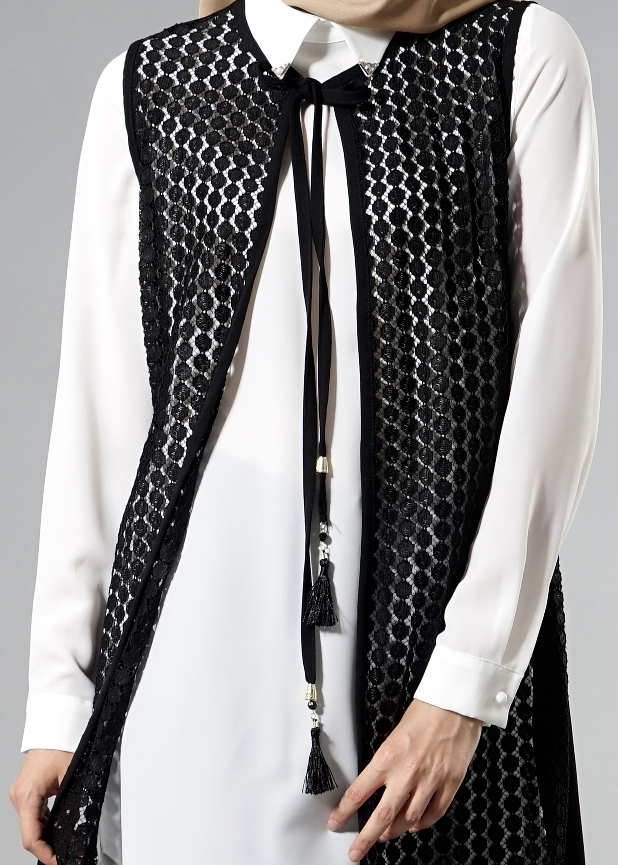 Tesettür giyim SİYAH 3284 Maral Tesettür 5985 3&prime;lü Pant.Takım 38/46