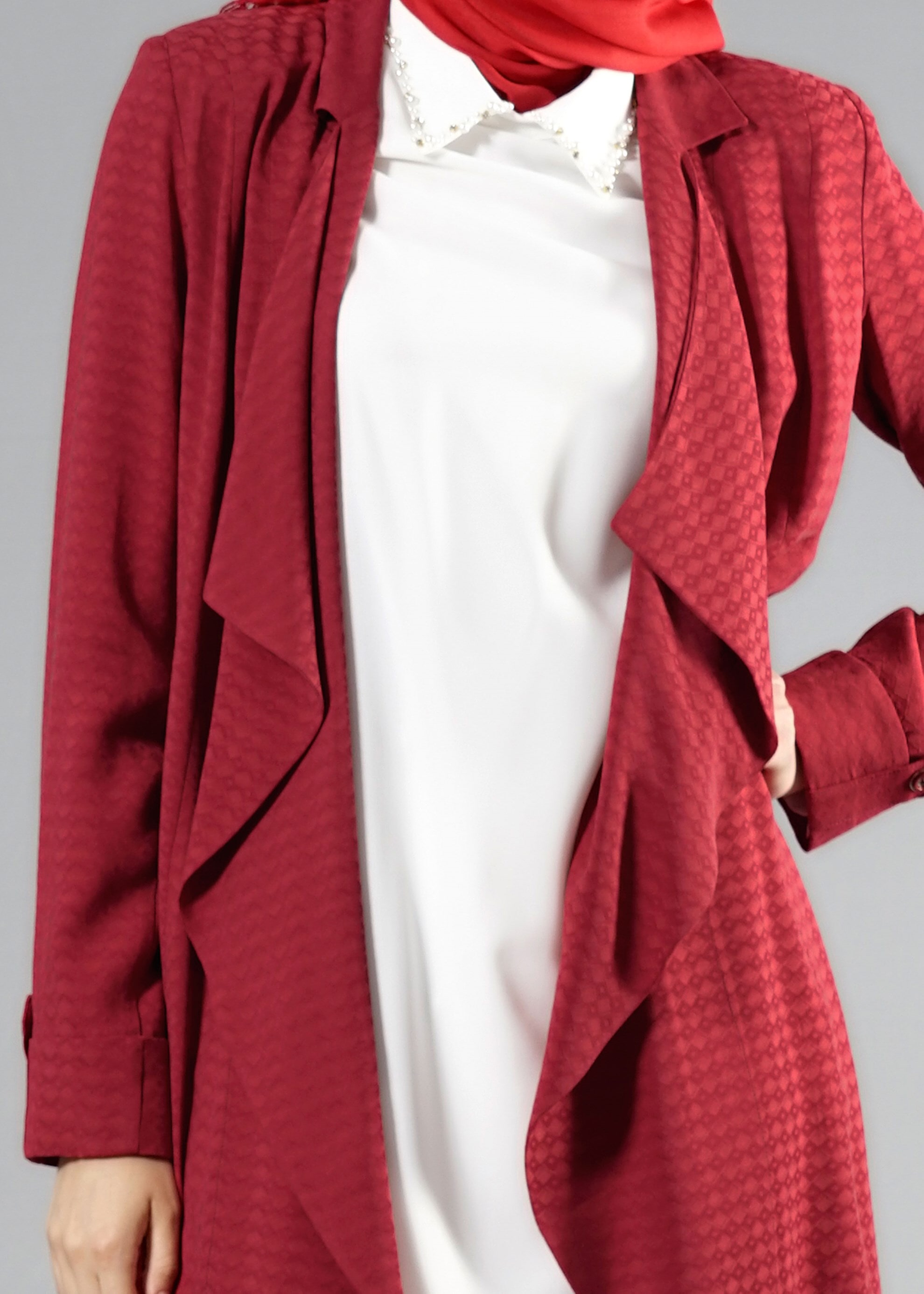 Tesettür giyim BORDO 3289 Jakar Tesettür 041 3&prime;lü Pant.Tkm.40/48 TEK38