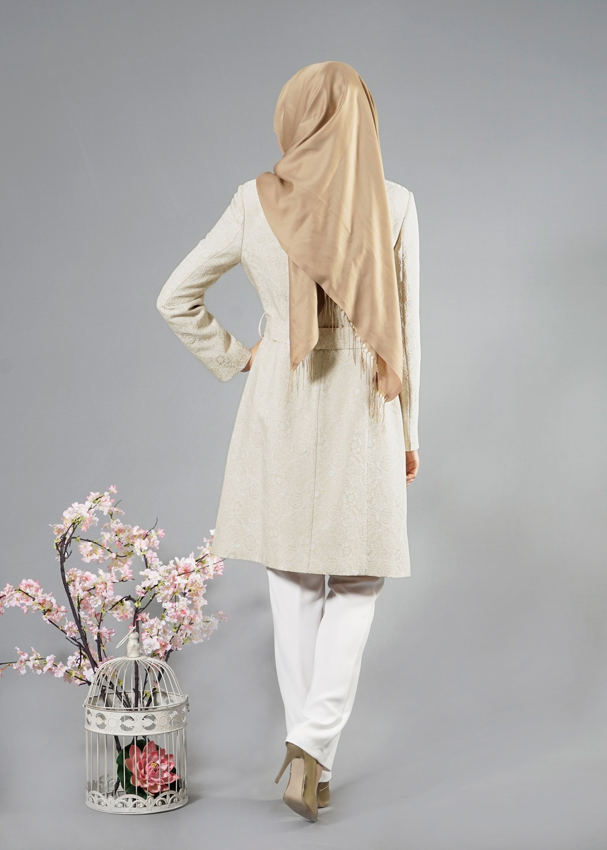 Tesettür giyim ALTIN 3293P Jakar Tesettür 7550 2&prime;li Pant.Takım 40/46 TEK38