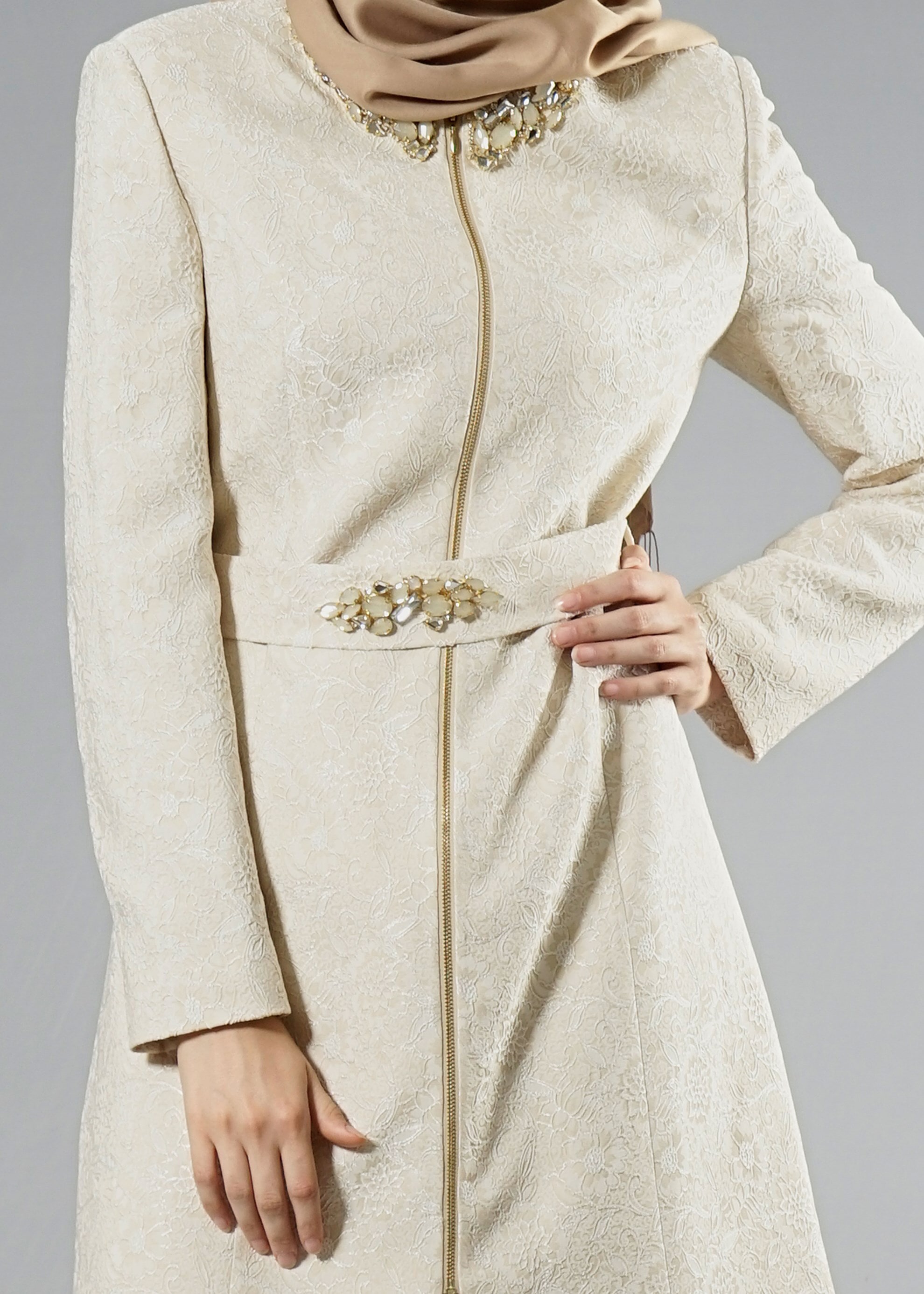 Tesettür giyim ALTIN 3293P Jakar Tesettür 7550 2&prime;li Pant.Takım 40/46 TEK38