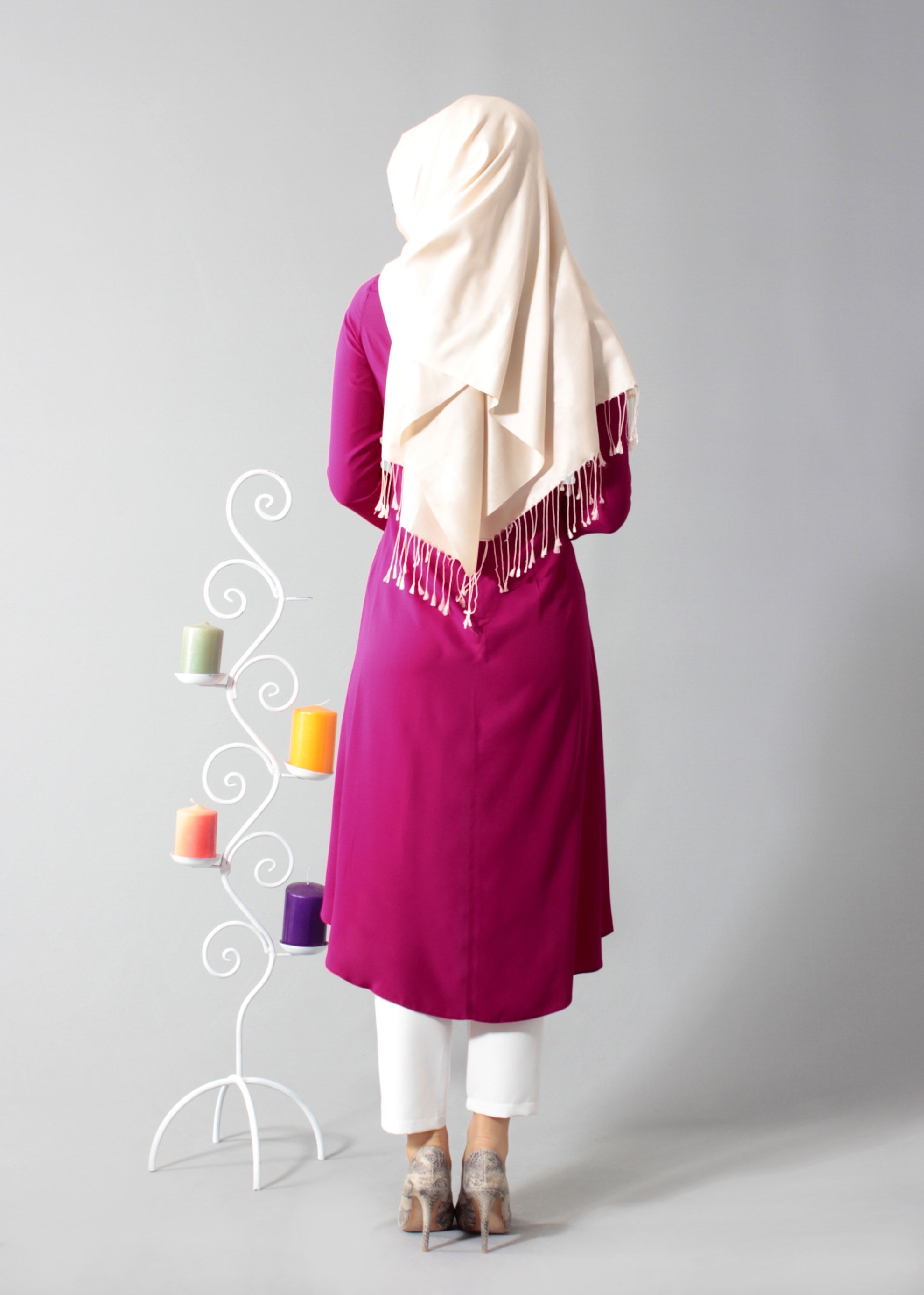 Tesettür giyim FUŞYA 3299 6277 Tesettür 2&prime;li Pant.Takım 38/46 TEK40