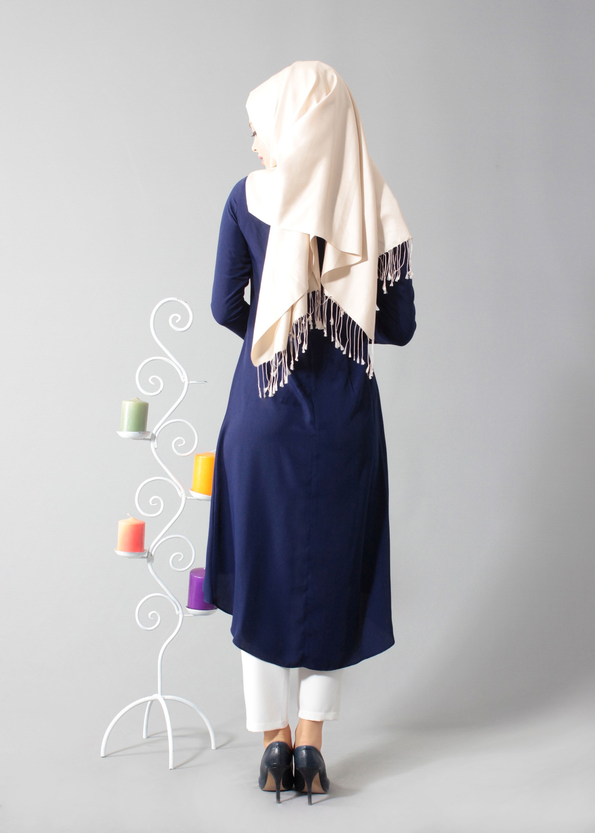 Tesettür giyim LACİVERT 3299 6277 Tesettür 2&prime;li Pant.Takım 38/46 TEK40