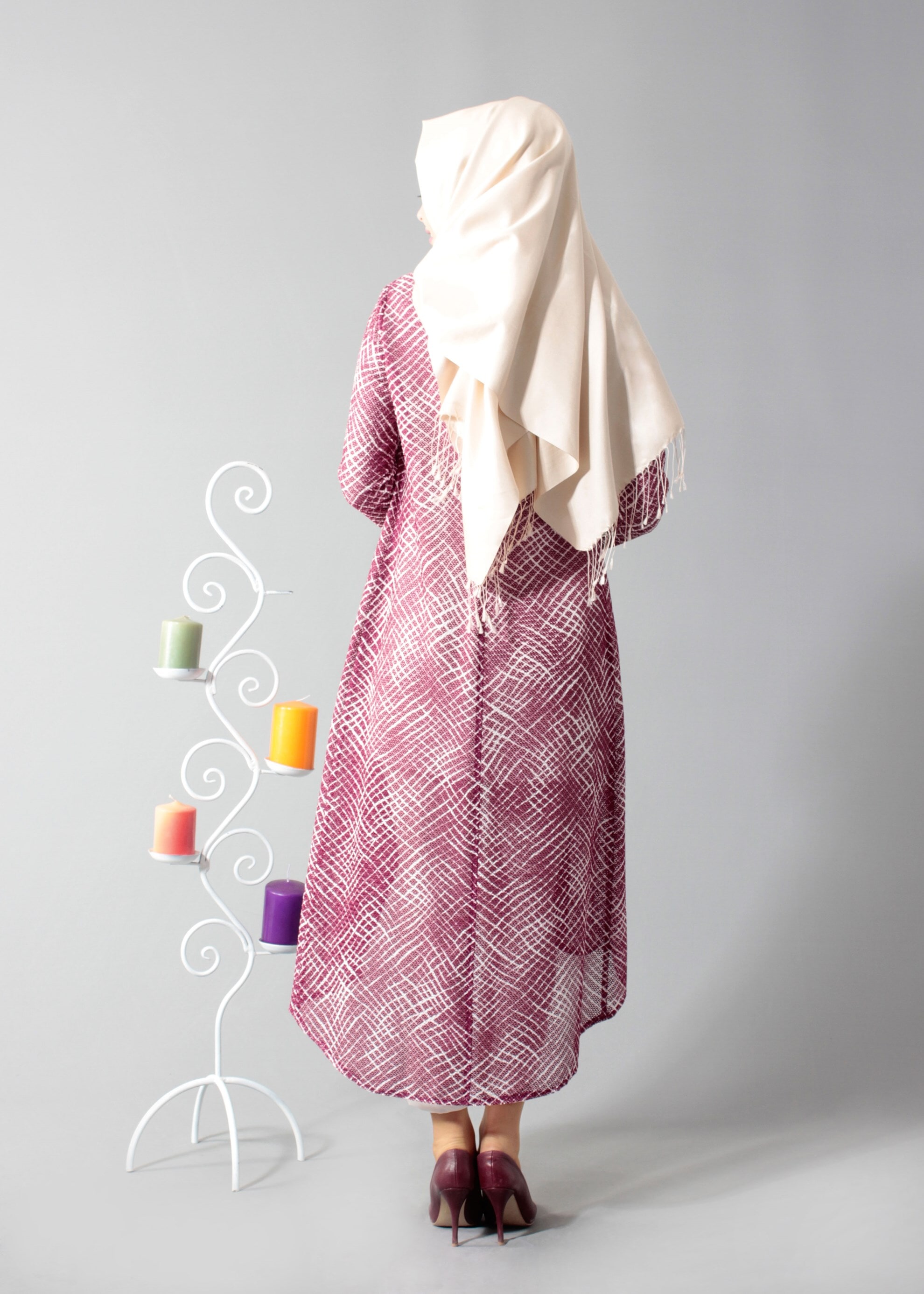 Tesettür giyim FUŞYA 3252-2 Rolls Tesettür 3&prime;lü Pant.Takım 38/46 TEK38