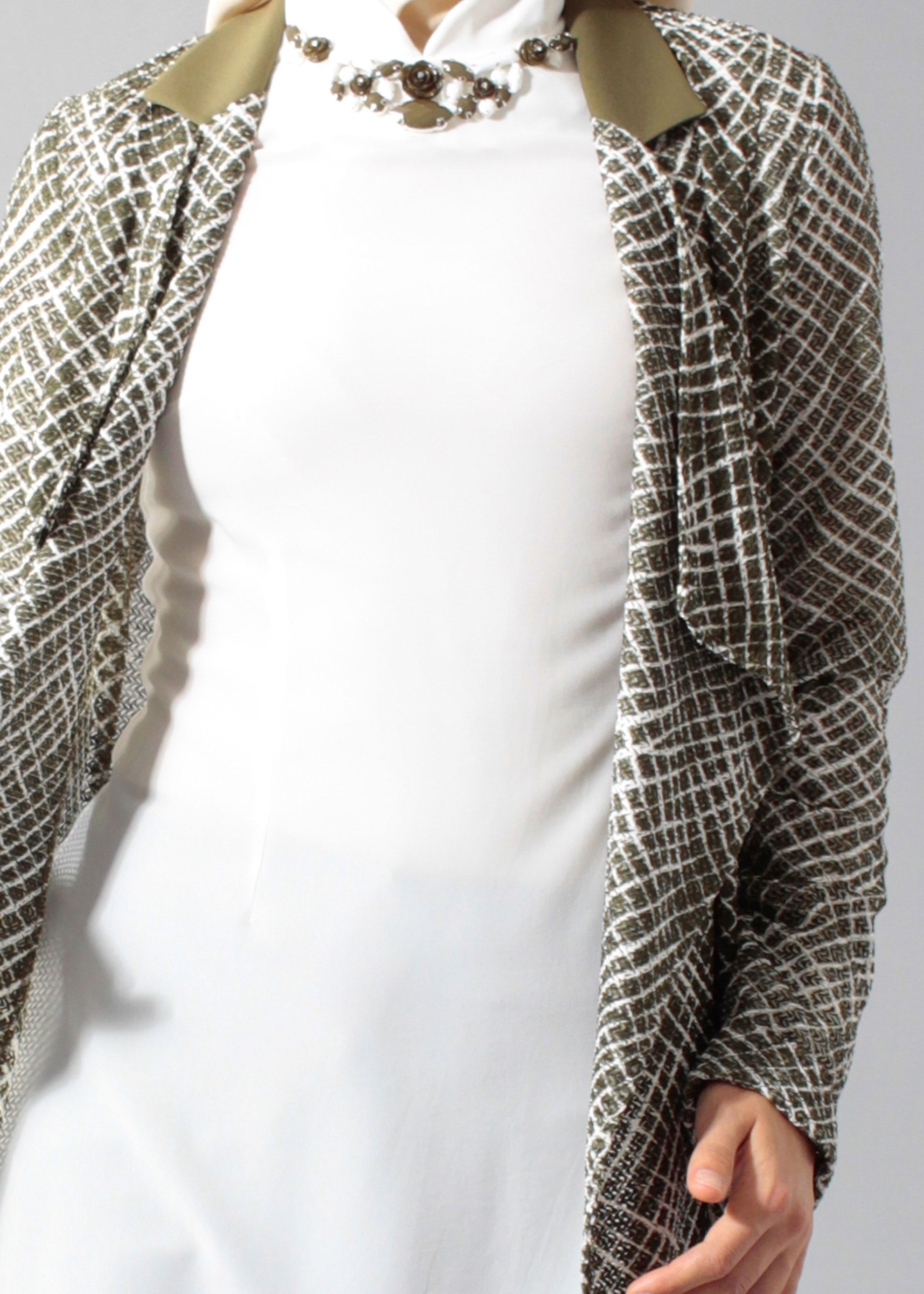 Tesettür giyim HAKİ 3252-2 Rolls Tesettür 3&prime;lü Pant.Takım 38/46 TEK38