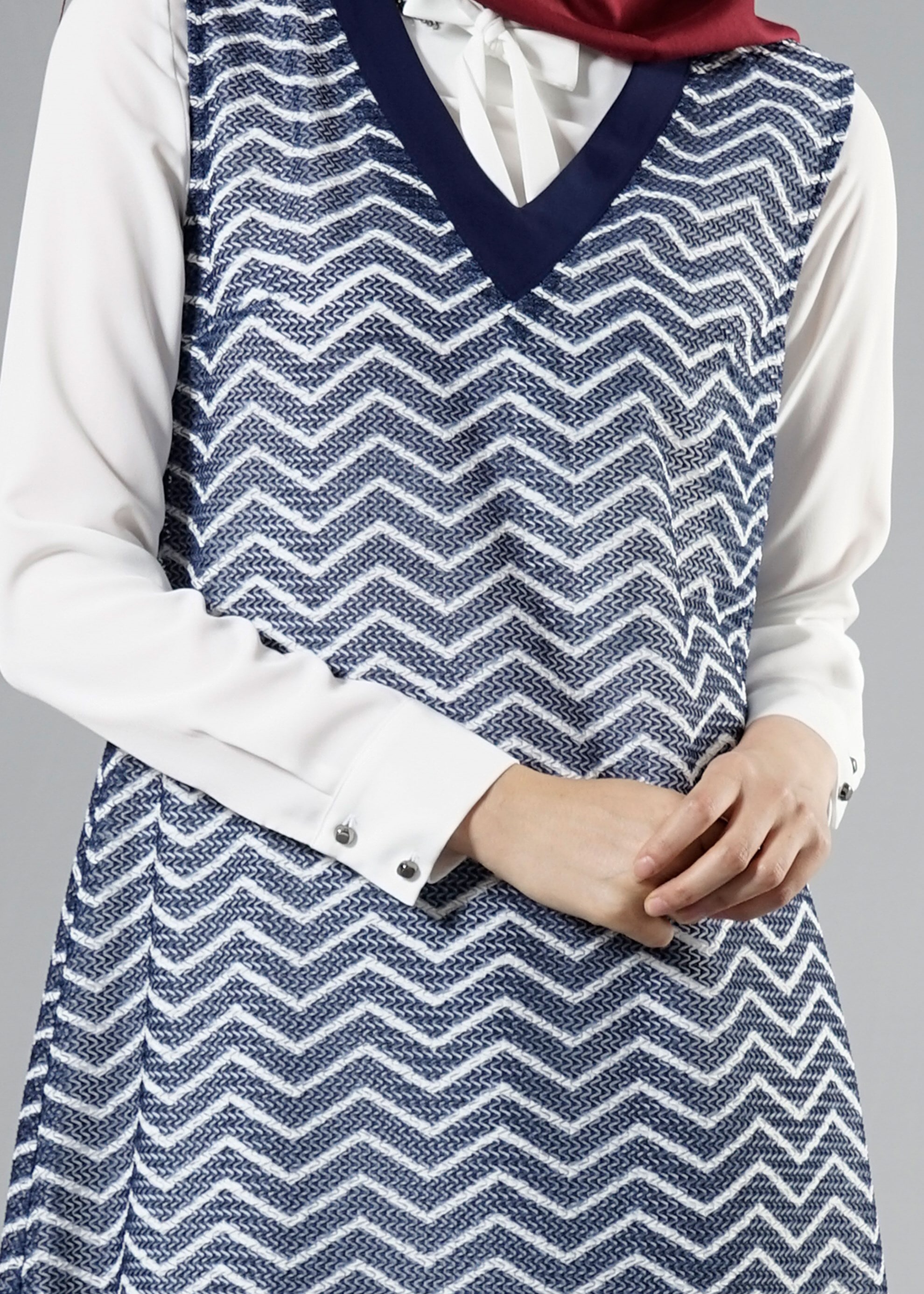 Tesettür giyim LACİVERT 3255-3 Faro 3&prime;lü Pnt.Tesettür.Takım 38/46