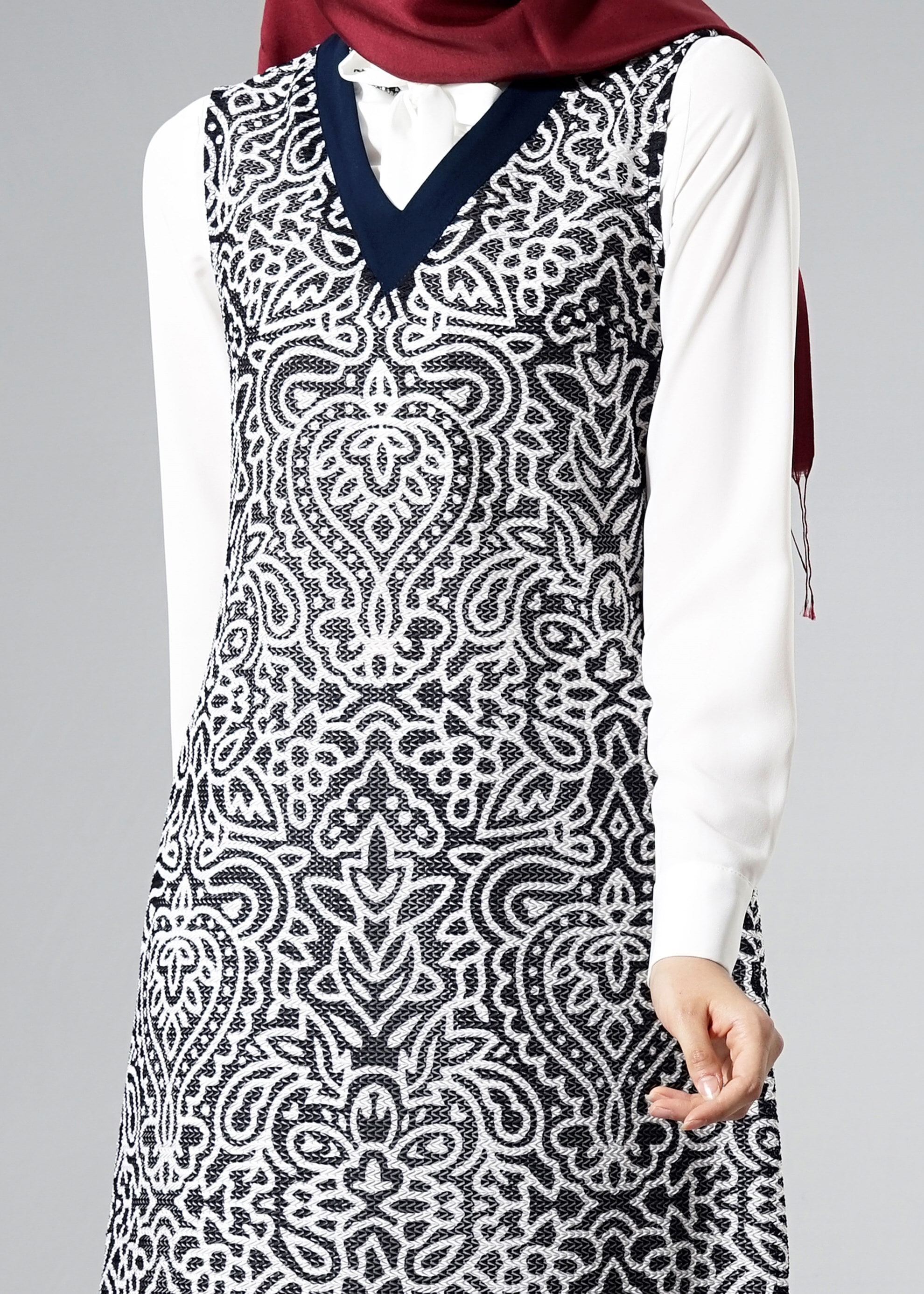 Tesettür giyim LACİVERT 3255-4 Padinus Tesettür 3&prime;lü Pnt.Tkm.38/46