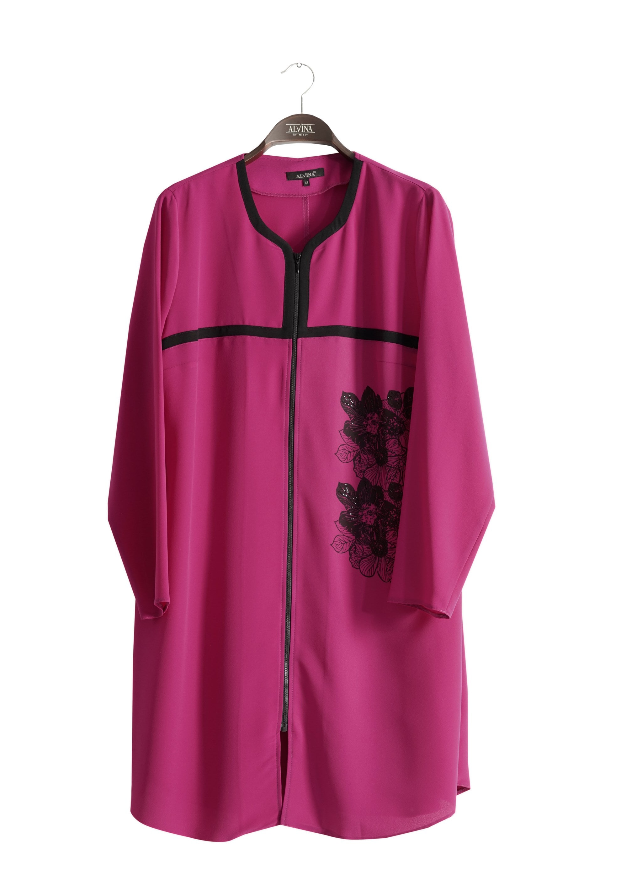 Tesettür giyim MOR NAKIŞ İŞLEMELİ TUNİK 2562