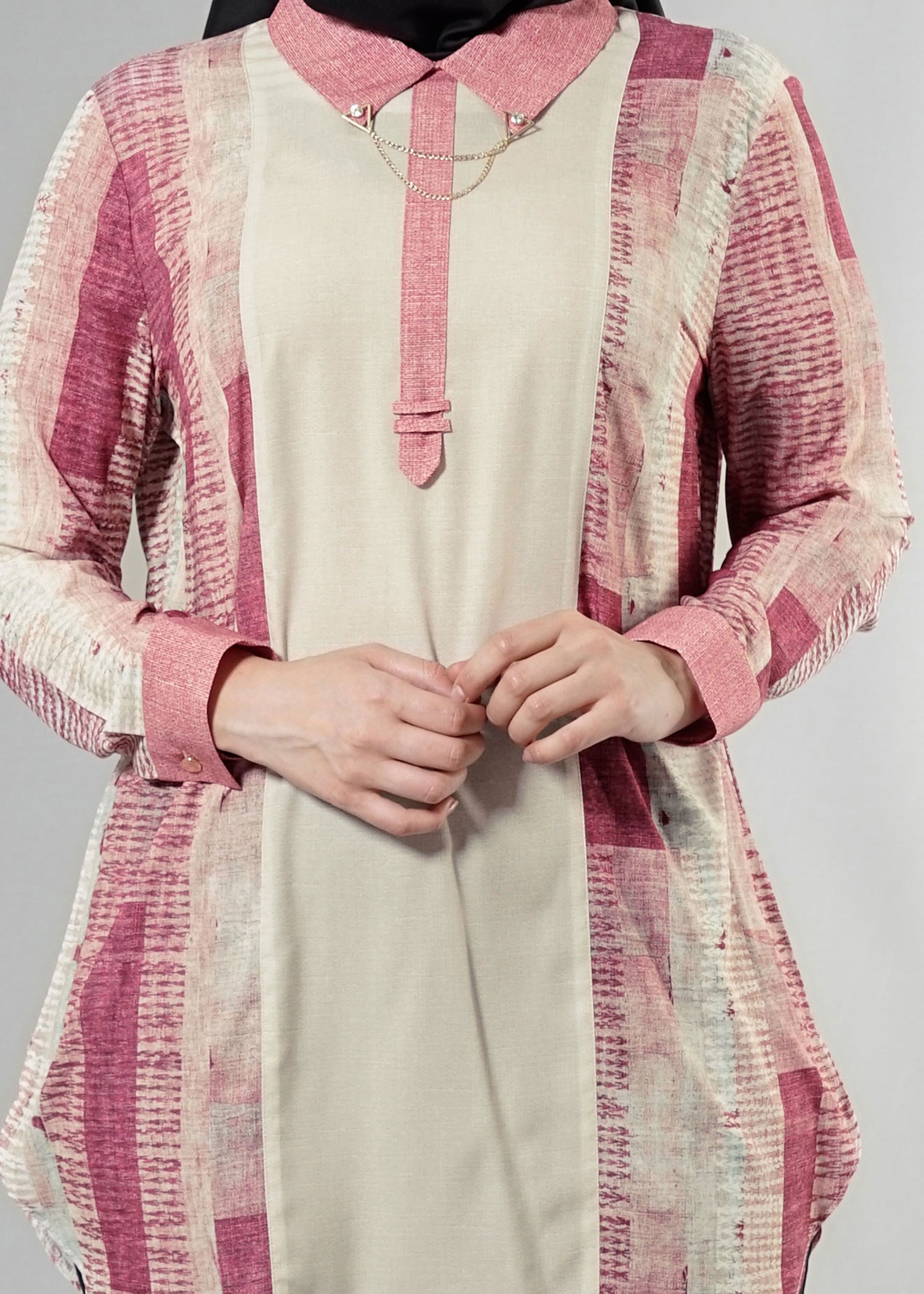 Tesettür giyim PUDRA 2571 Rosa Tesettür 9881 Tunik 44/48 TEK46