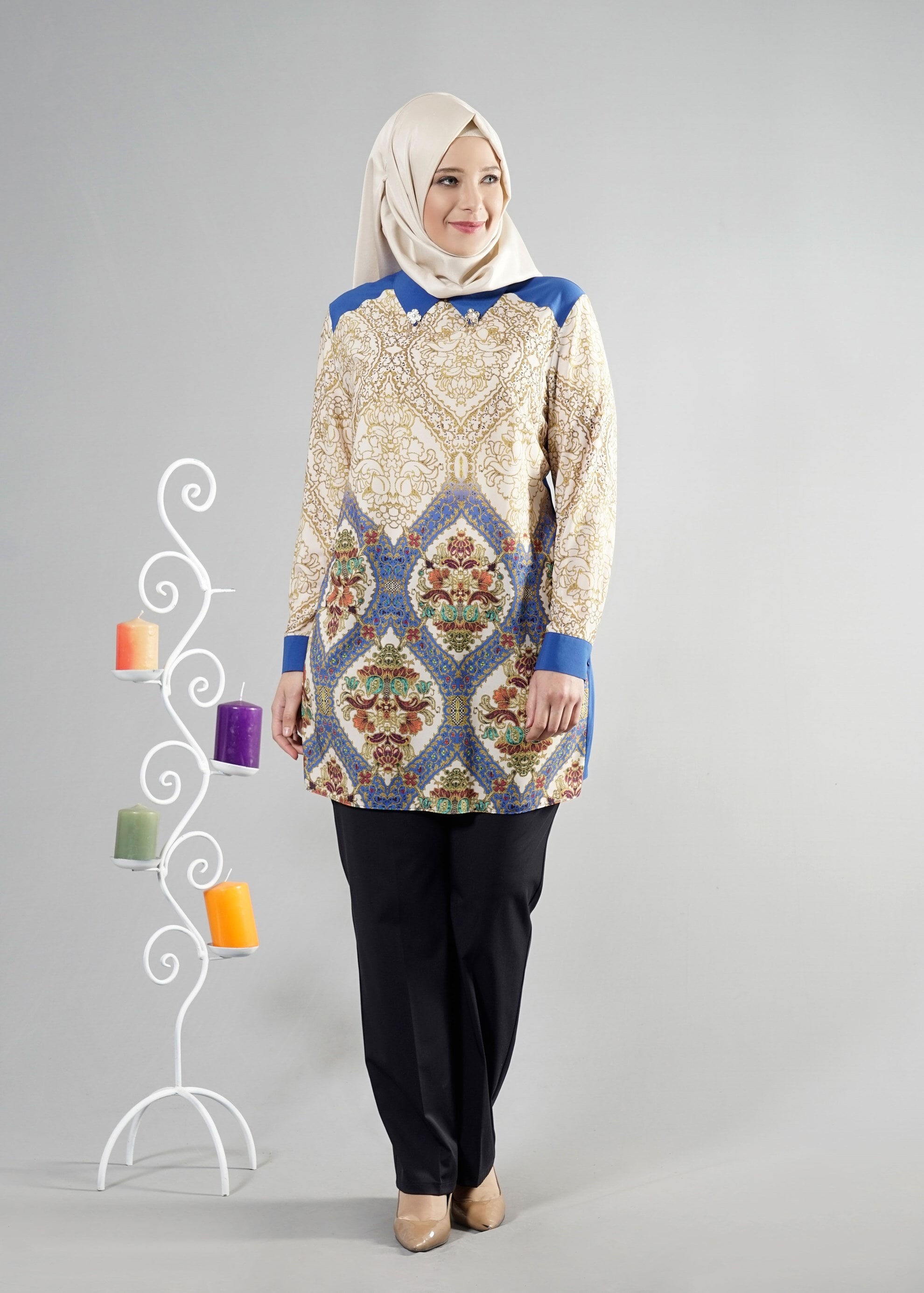 Tesettür giyim BEJ 2575 Morocco Tesettür 30024 Tunik 46/52 TEK44