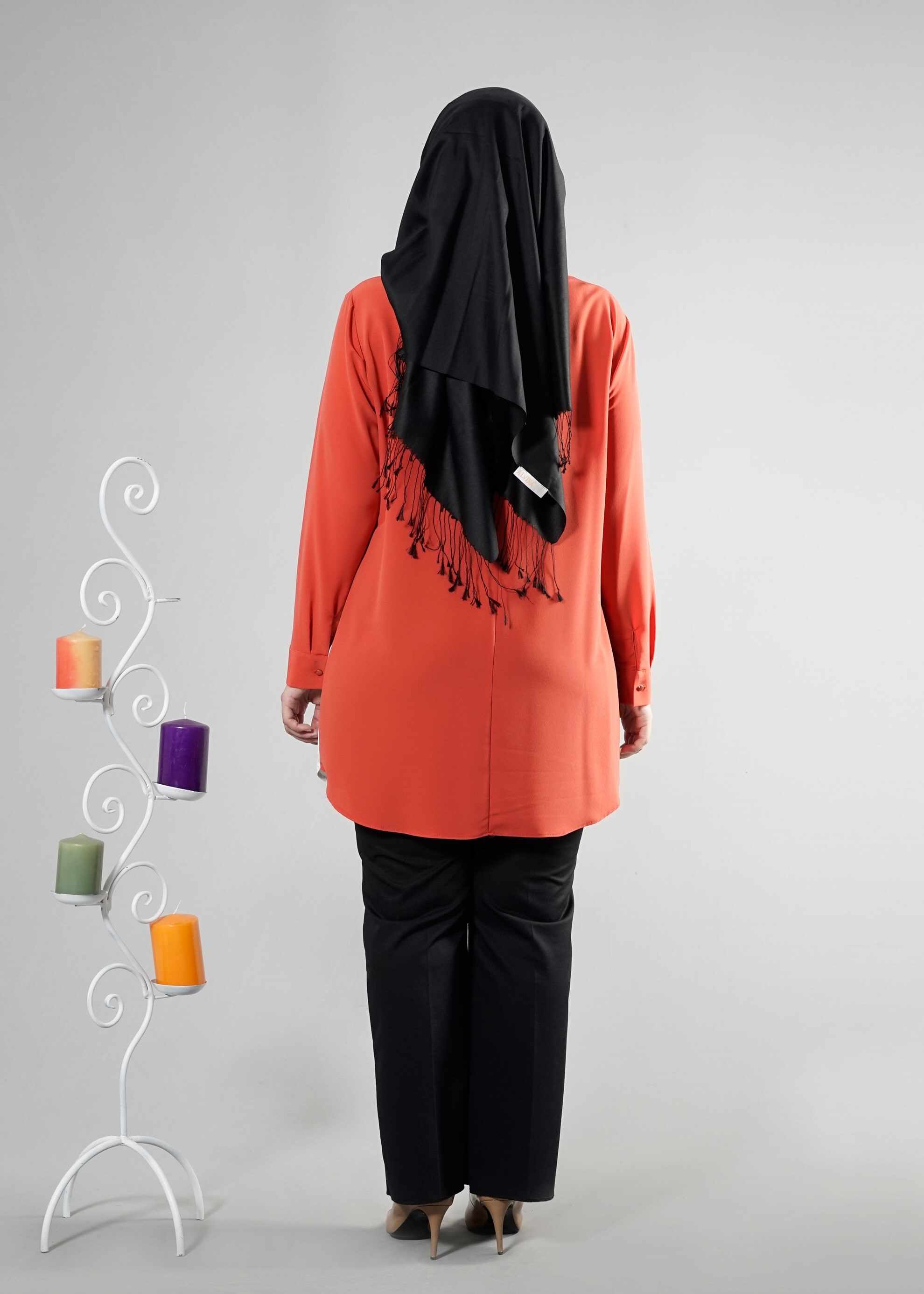 Tesettür giyim TURUNCU 2579 Criss Tesettür Tunik 44/50 TEK42