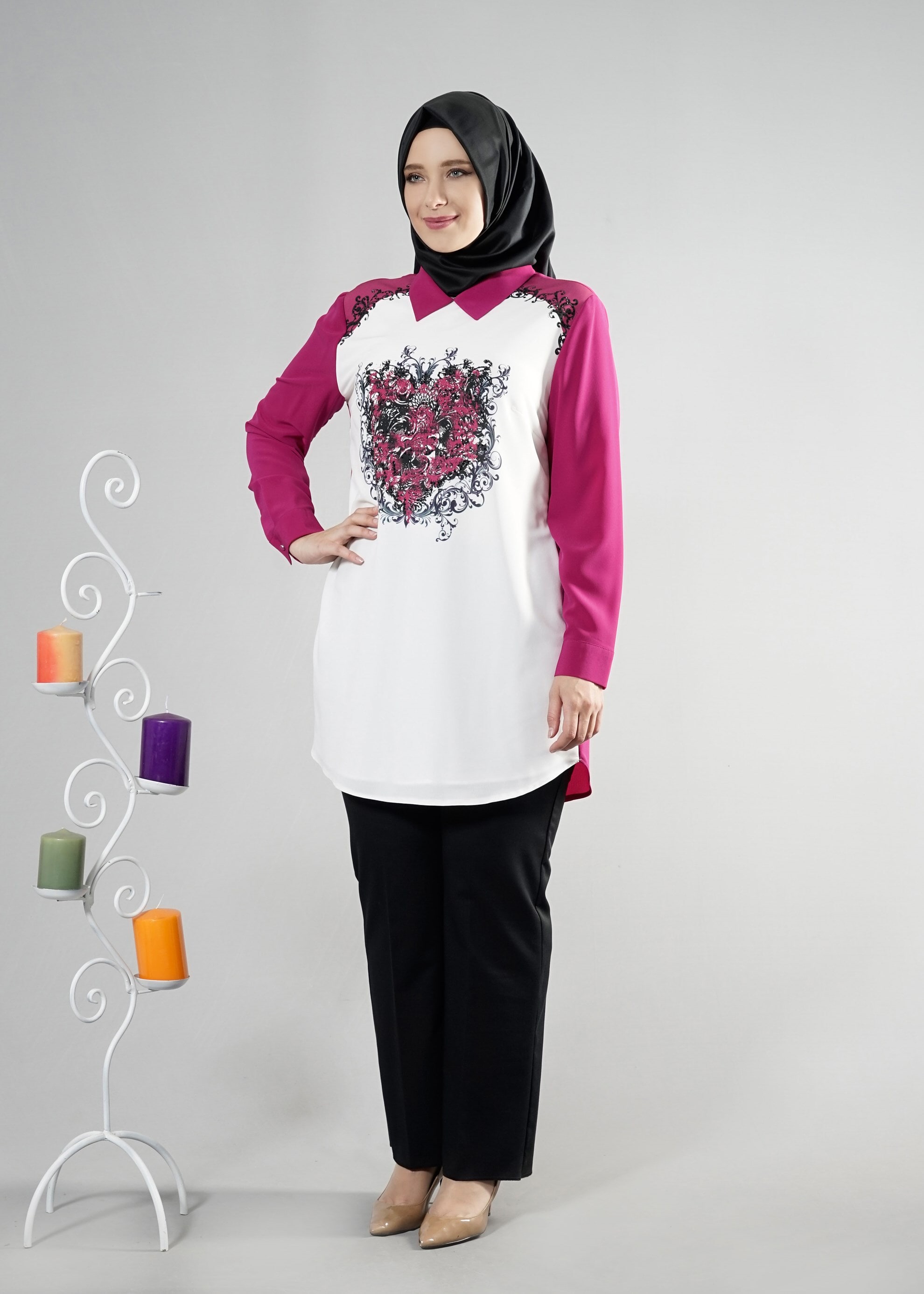 Tesettür giyim MOR 2579 Criss Tesettür Tunik 44/50 TEK42