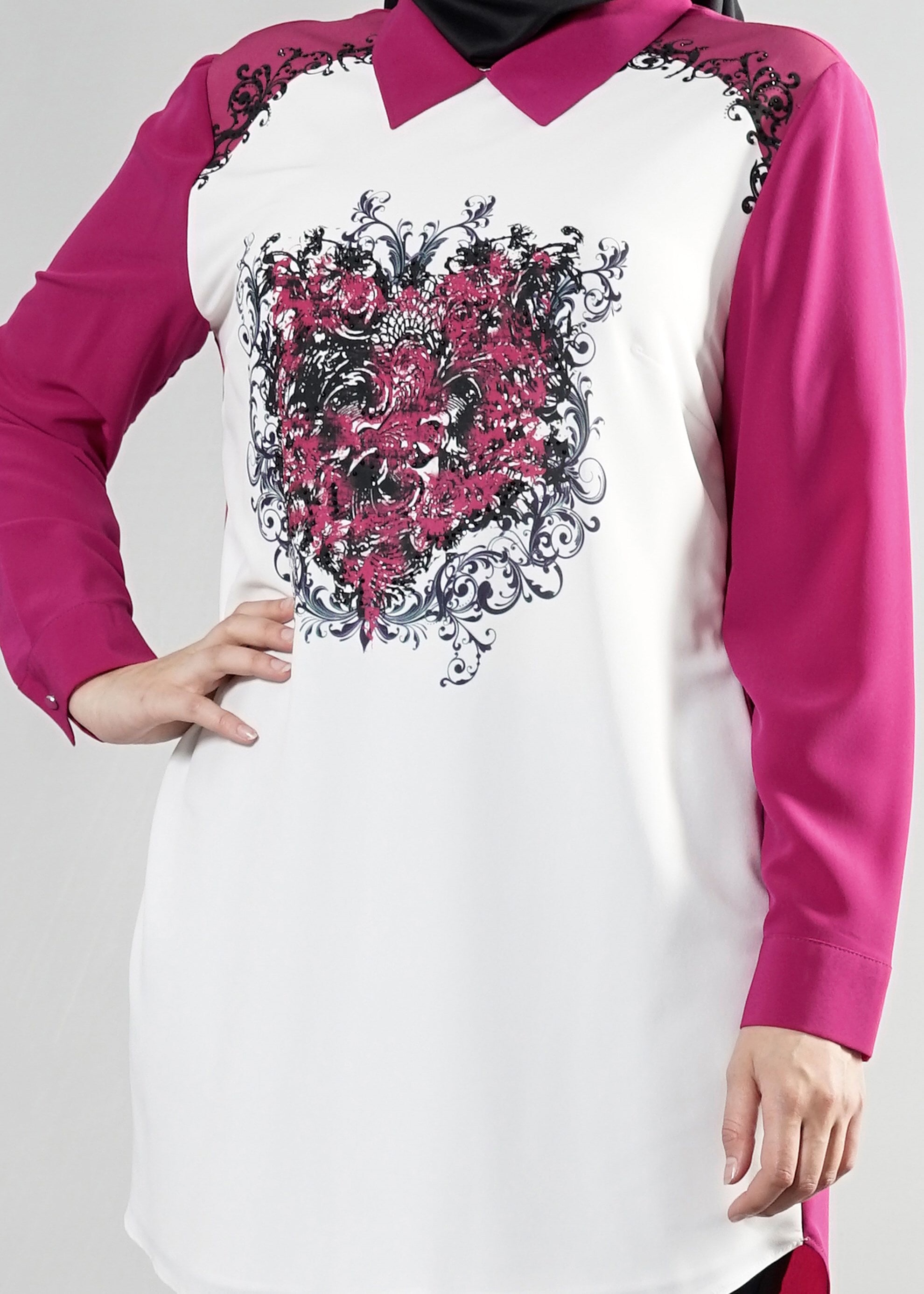 Tesettür giyim MOR 2579 Criss Tesettür Tunik 44/50 TEK42