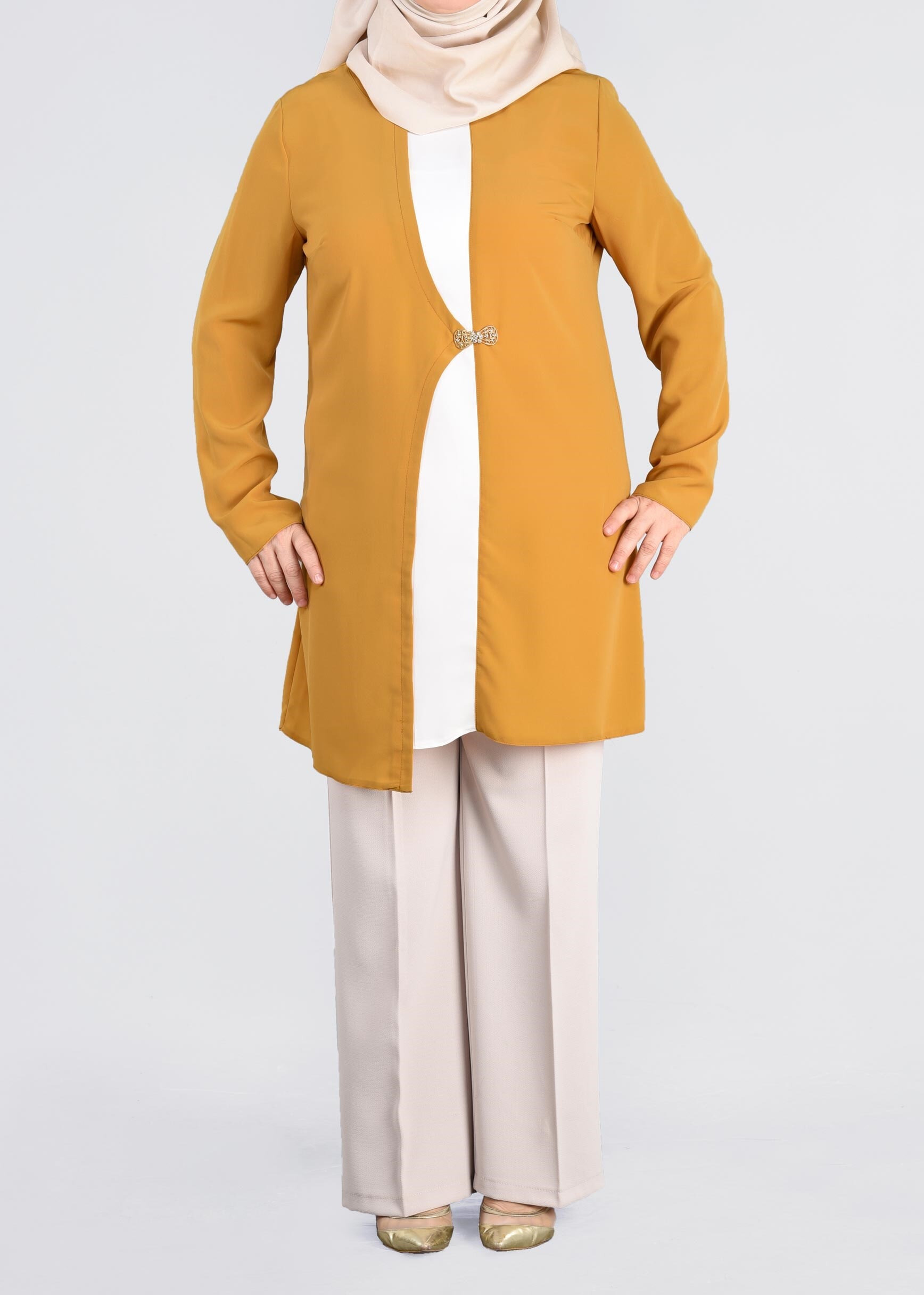 Tesettür giyim ALTIN 2586 NEW LOREN TUNİK 44/48 TEK42