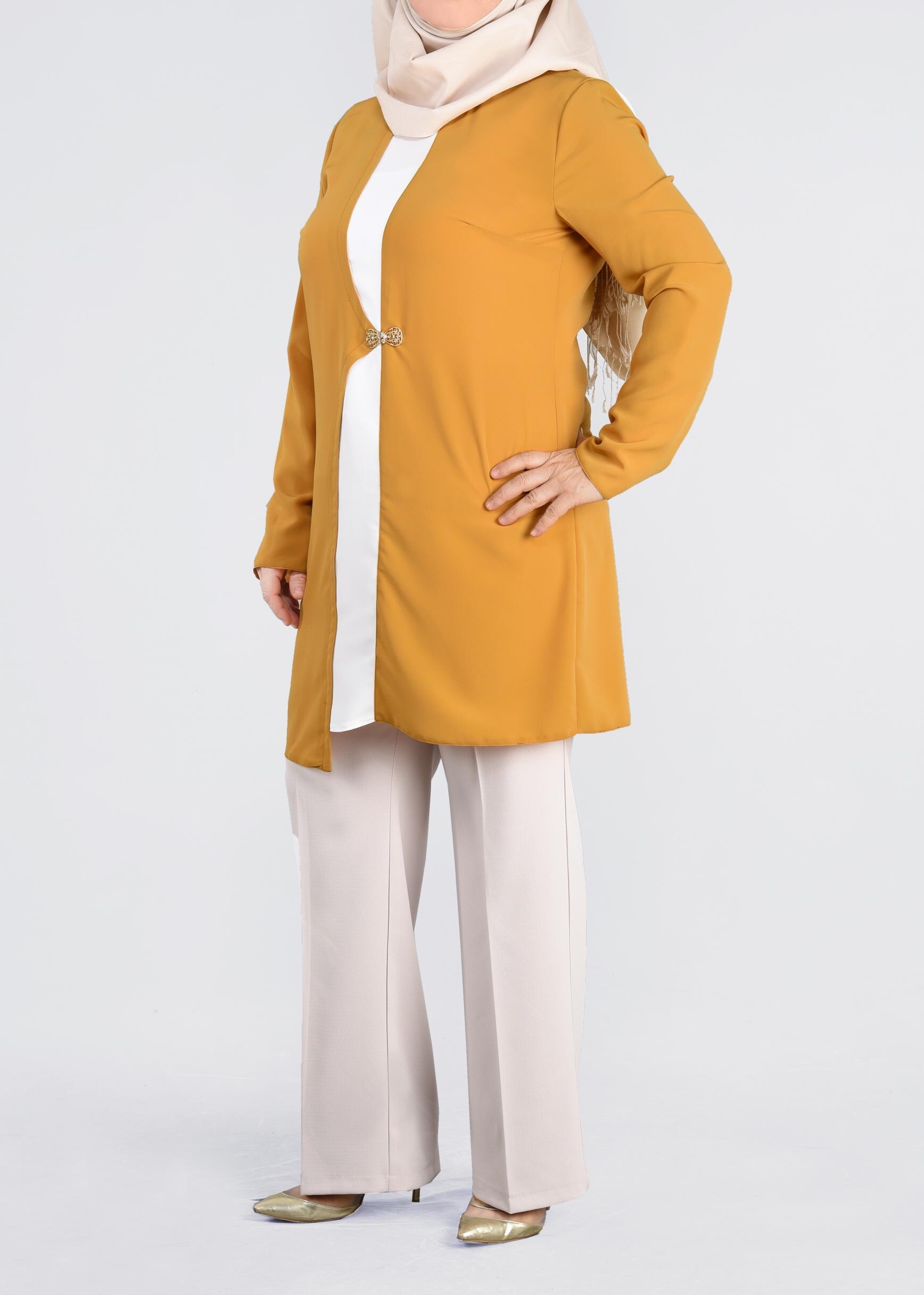 Tesettür giyim ALTIN 2586 NEW LOREN TUNİK 44/48 TEK42