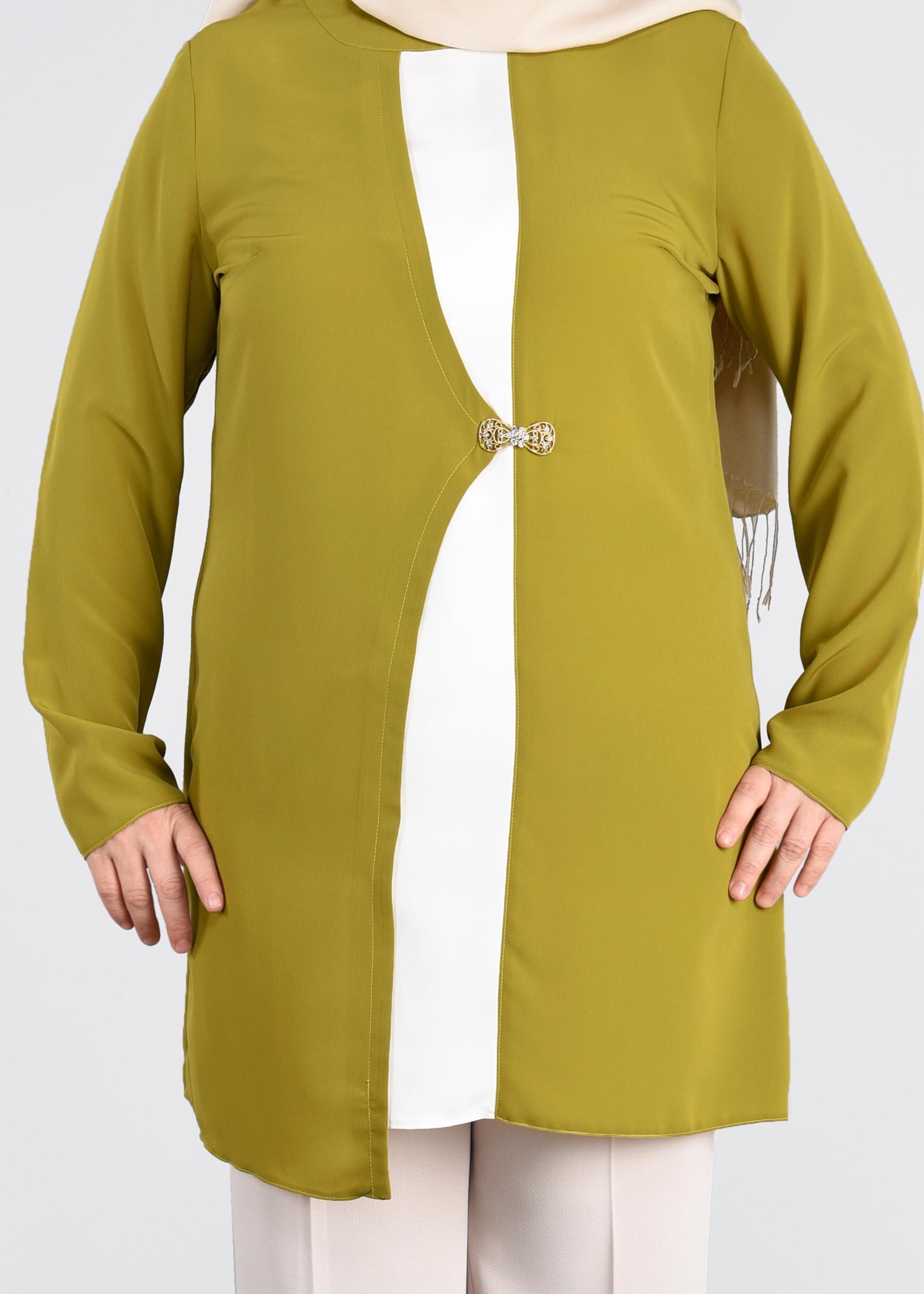 Tesettür giyim YEŞİL 2586 NEW LOREN TUNİK 44/48 TEK42