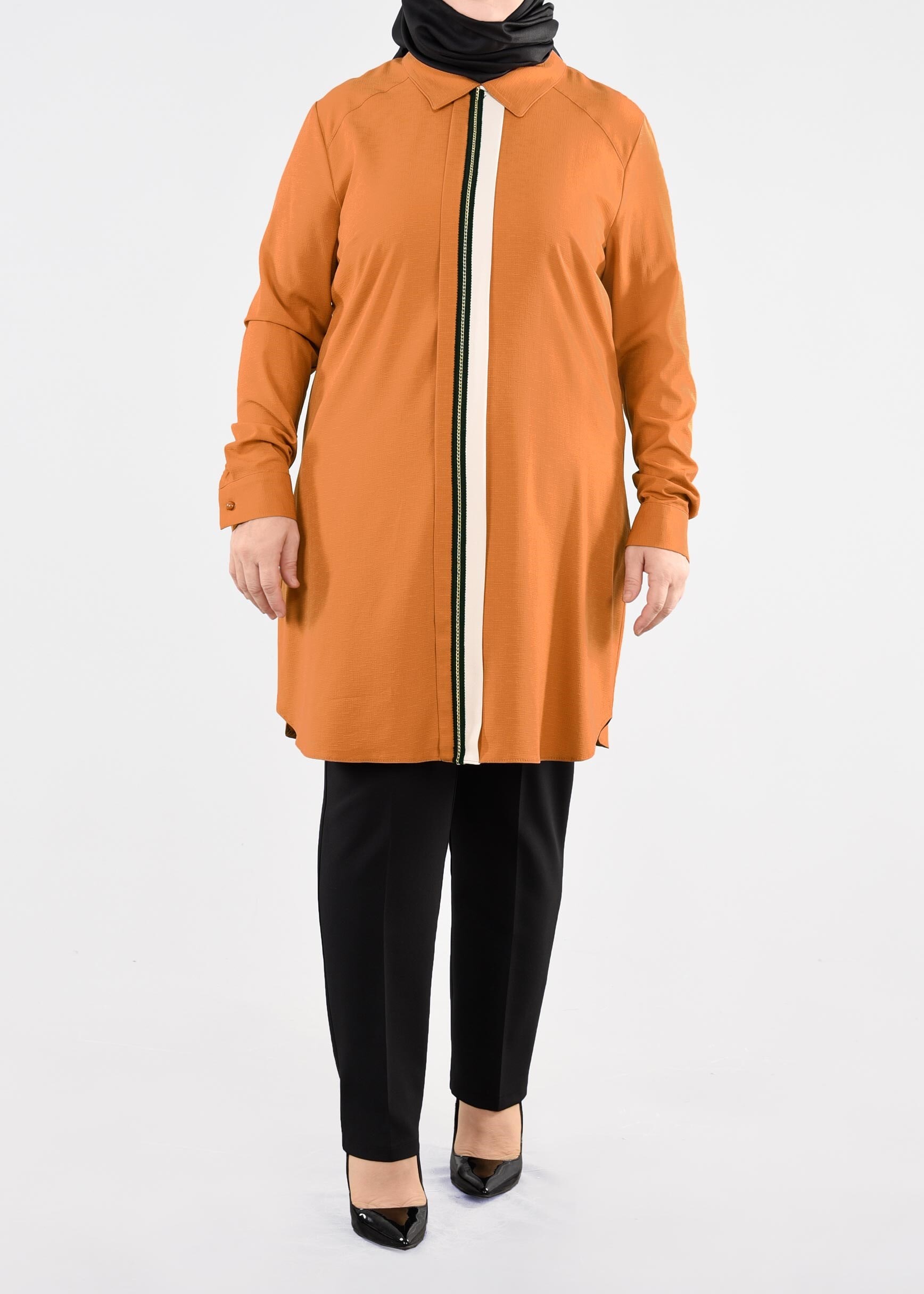 Tesettür giyim TURUNCU 2600 BADE 43738 TUNİK 44/50 TEK42