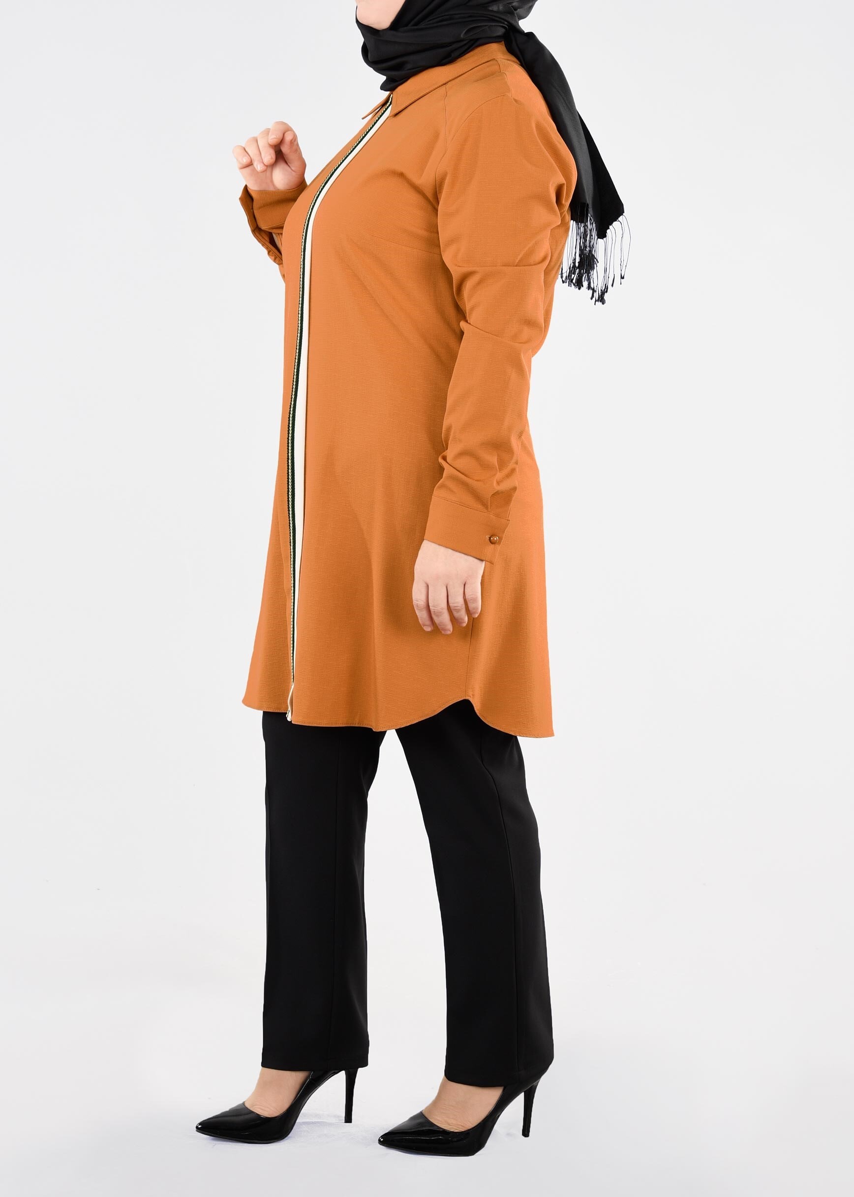 Tesettür giyim TURUNCU 2600 BADE 43738 TUNİK 44/50 TEK42