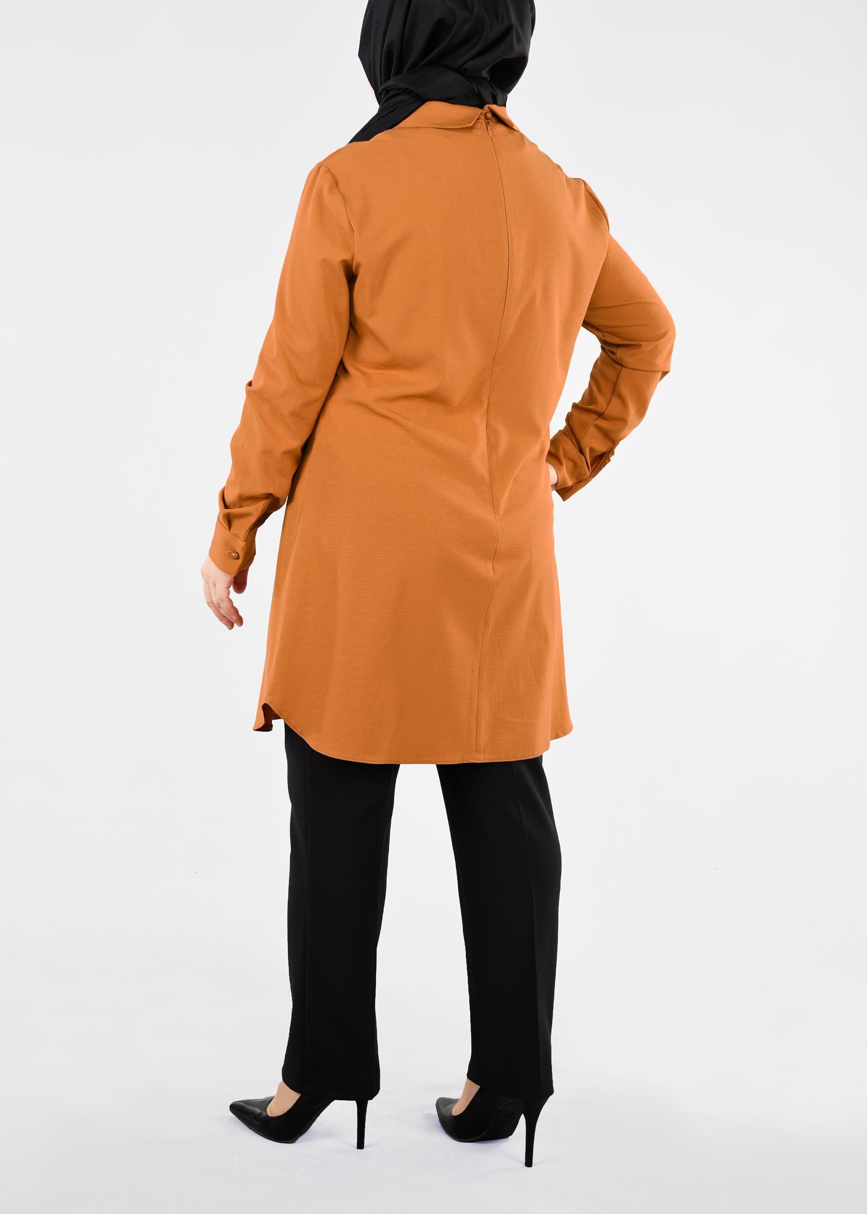 Tesettür giyim TURUNCU 2600 BADE 43738 TUNİK 44/50 TEK42