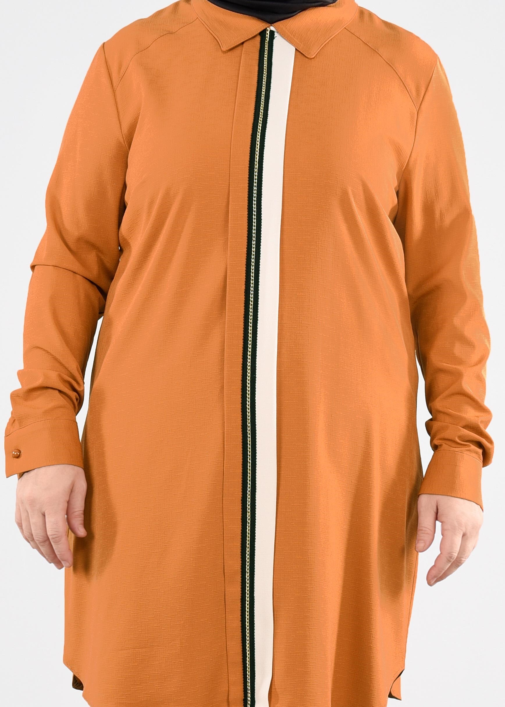 Tesettür giyim TURUNCU 2600 BADE 43738 TUNİK 44/50 TEK42