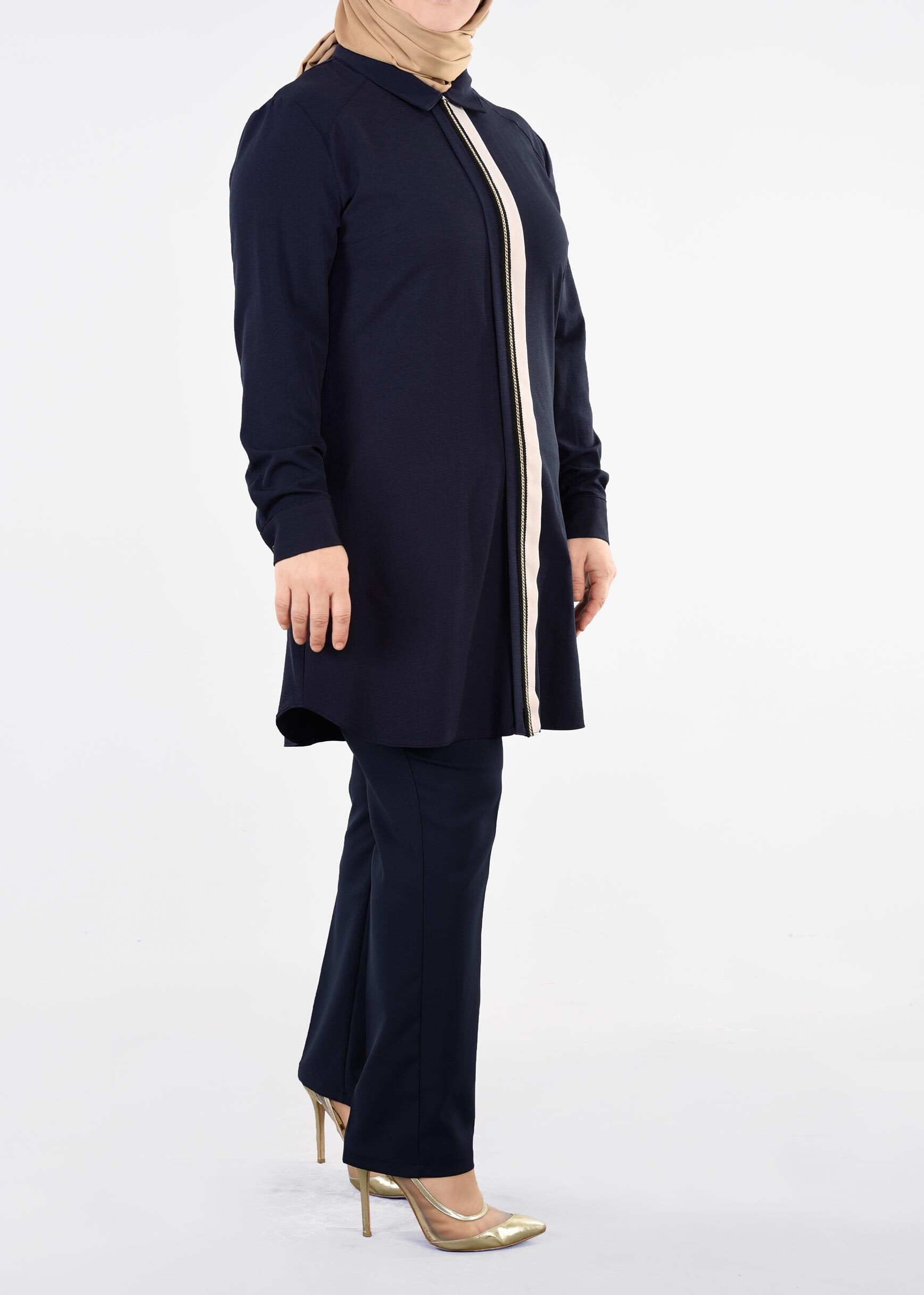 Tesettür giyim LACİVERT 2600 BADE 43738 TUNİK 44/50 TEK42