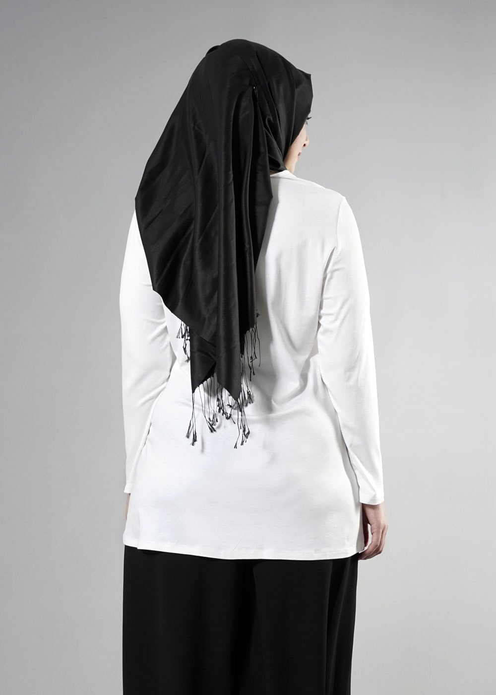 Tesettür giyim BEYAZ 2602 NEW VİSCON TUNİK LYCRA 44/48