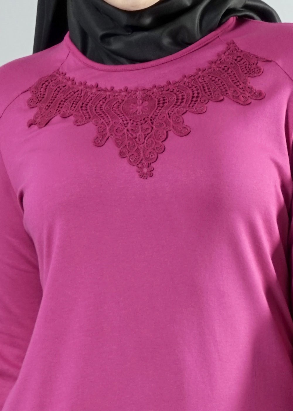 Tesettür giyim FUŞYA 2602 NEW VİSCON TUNİK LYCRA 44/48