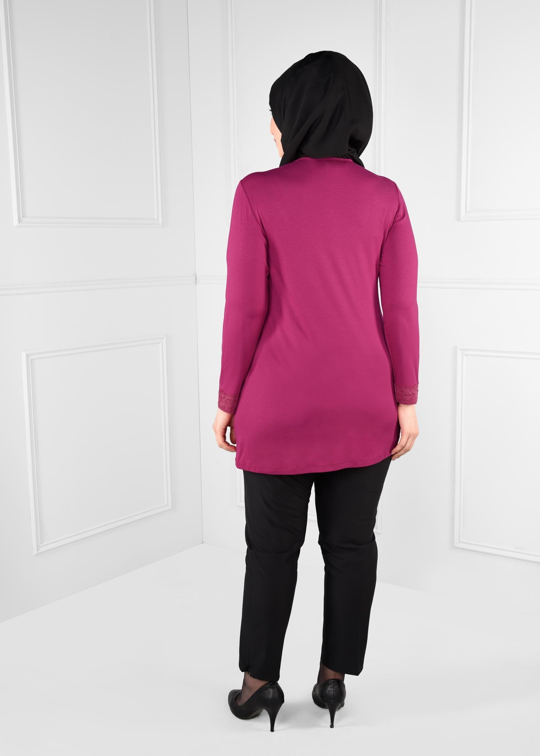 Tesettür giyim FUŞYA 2603 NEW VİSCON LYCRA TUNİK 44/48