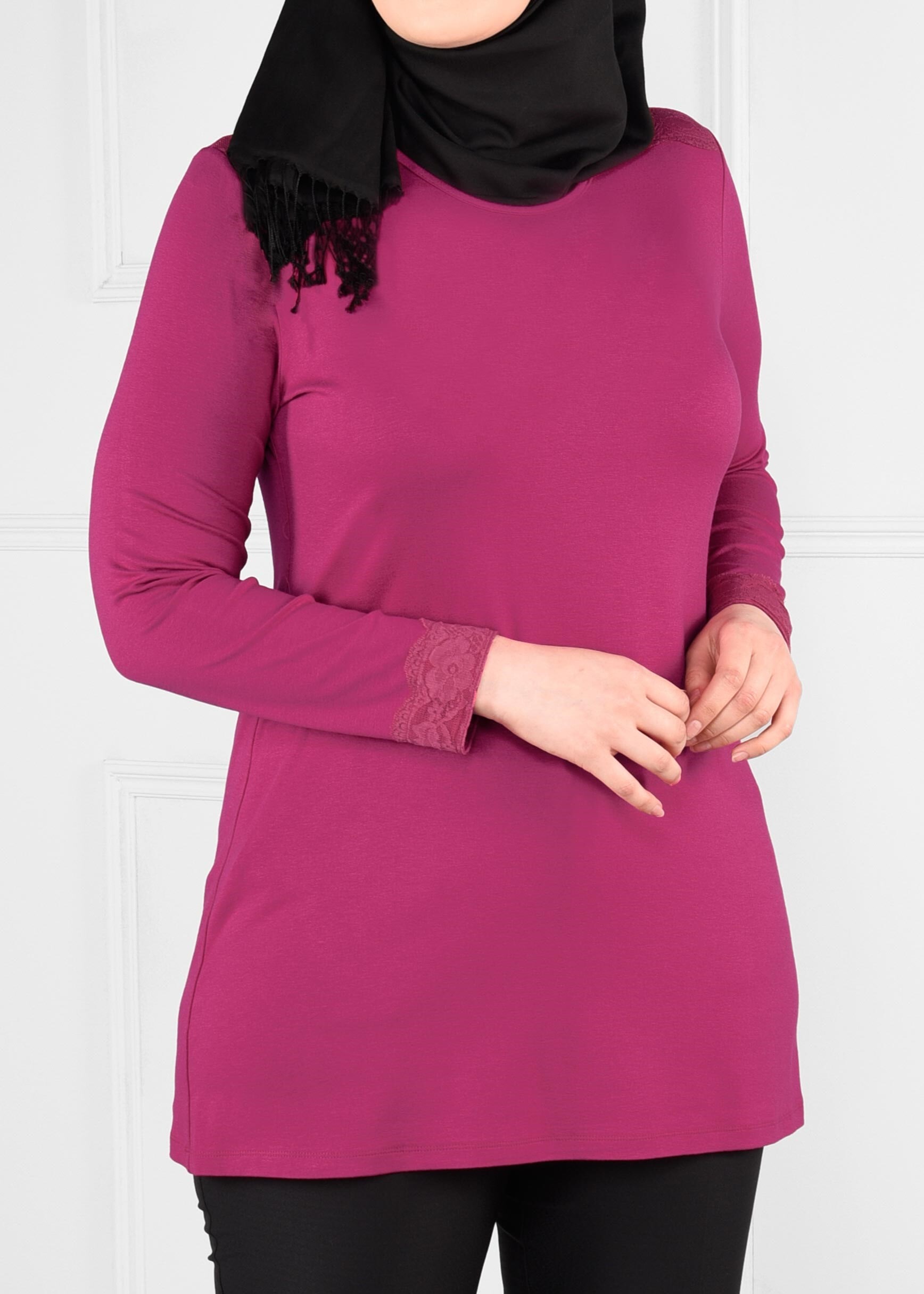 Tesettür giyim FUŞYA 2603 NEW VİSCON LYCRA TUNİK 44/48