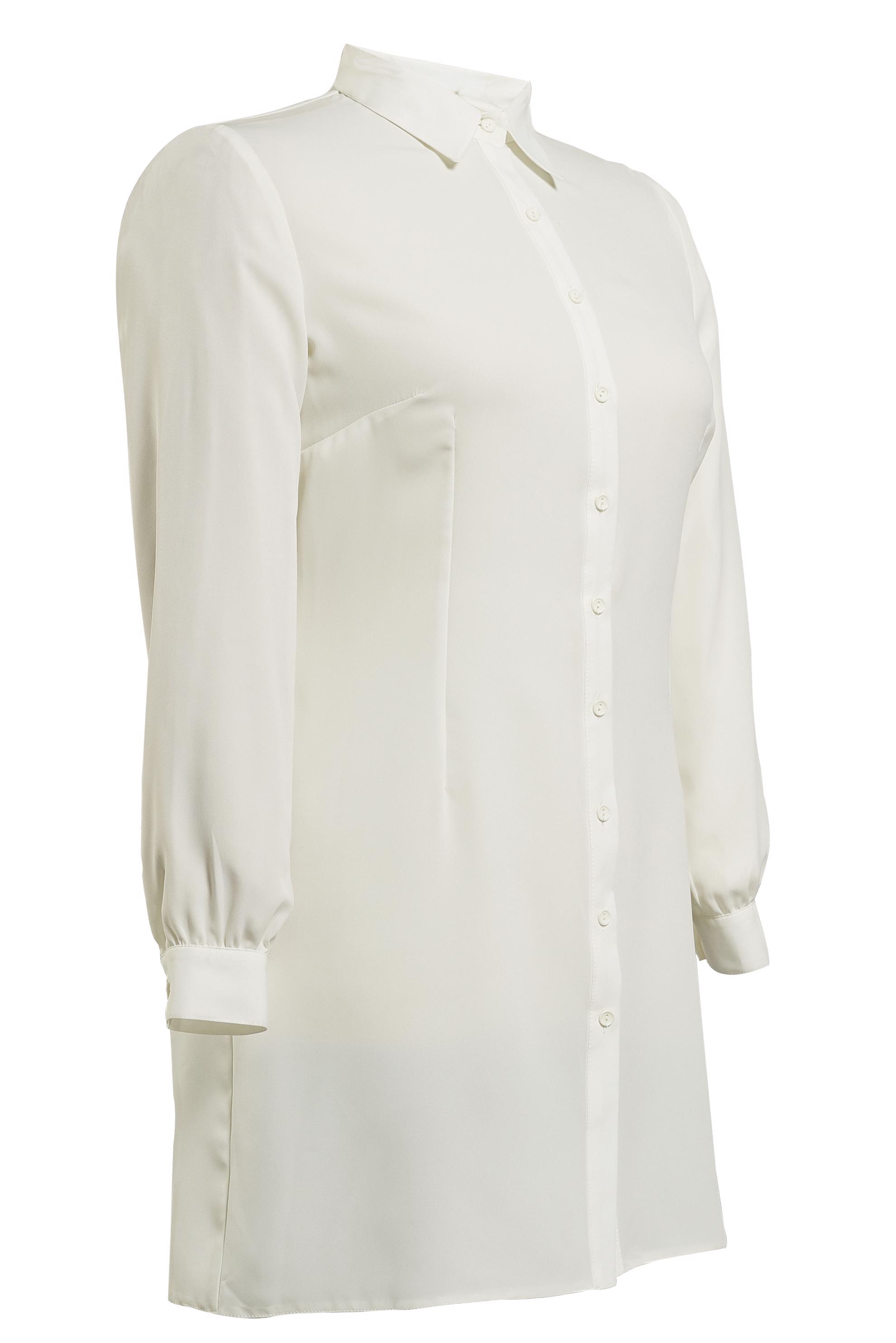 Vêtements hijab BLANC TUNIQUE COL CHEMISE 2604