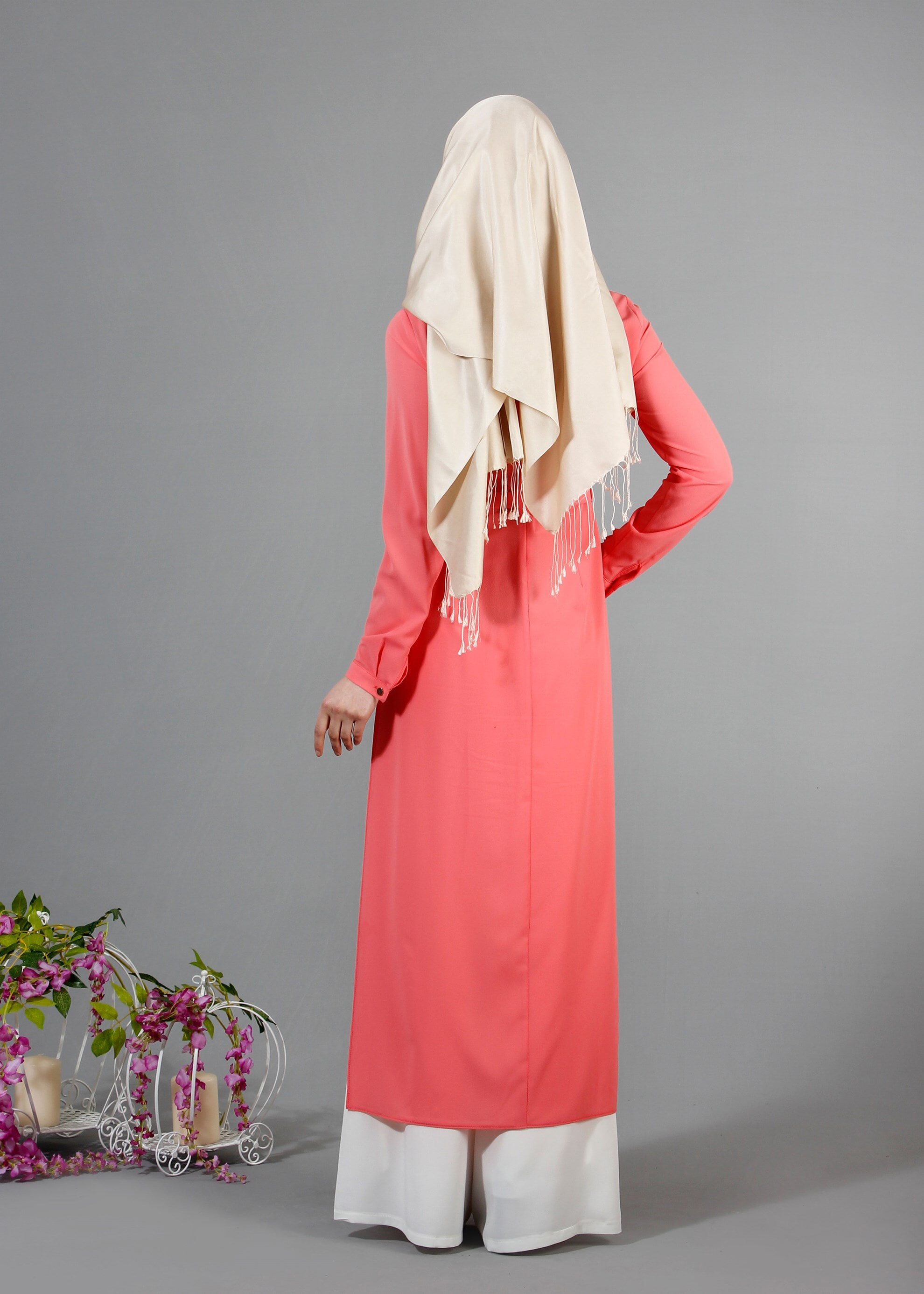 Tesettür giyim MERCAN ASİMETRİK KESİM TUNİK 4236 