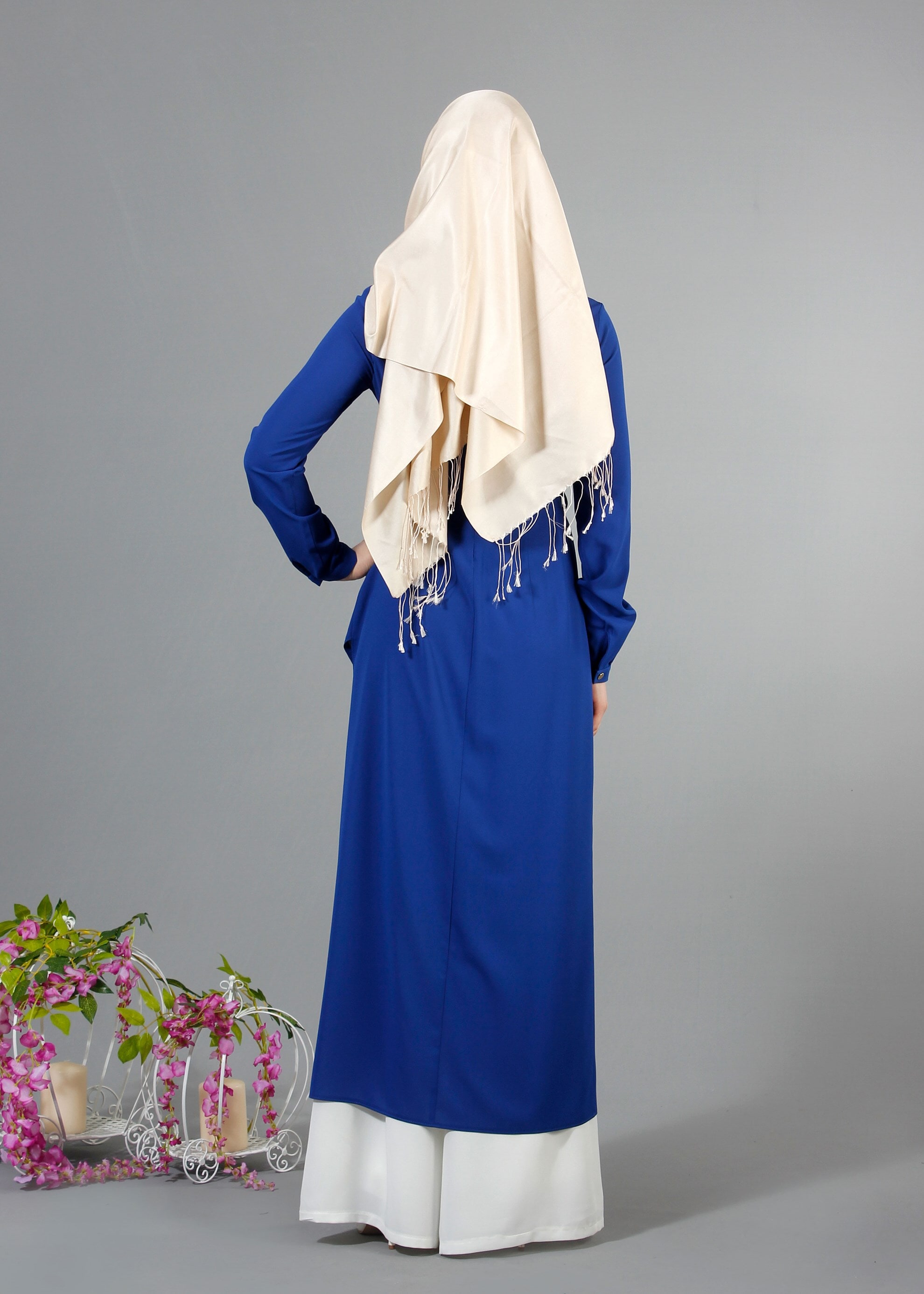 Tesettür giyim LACİVERT ASİMETRİK KESİM TUNİK 4236 