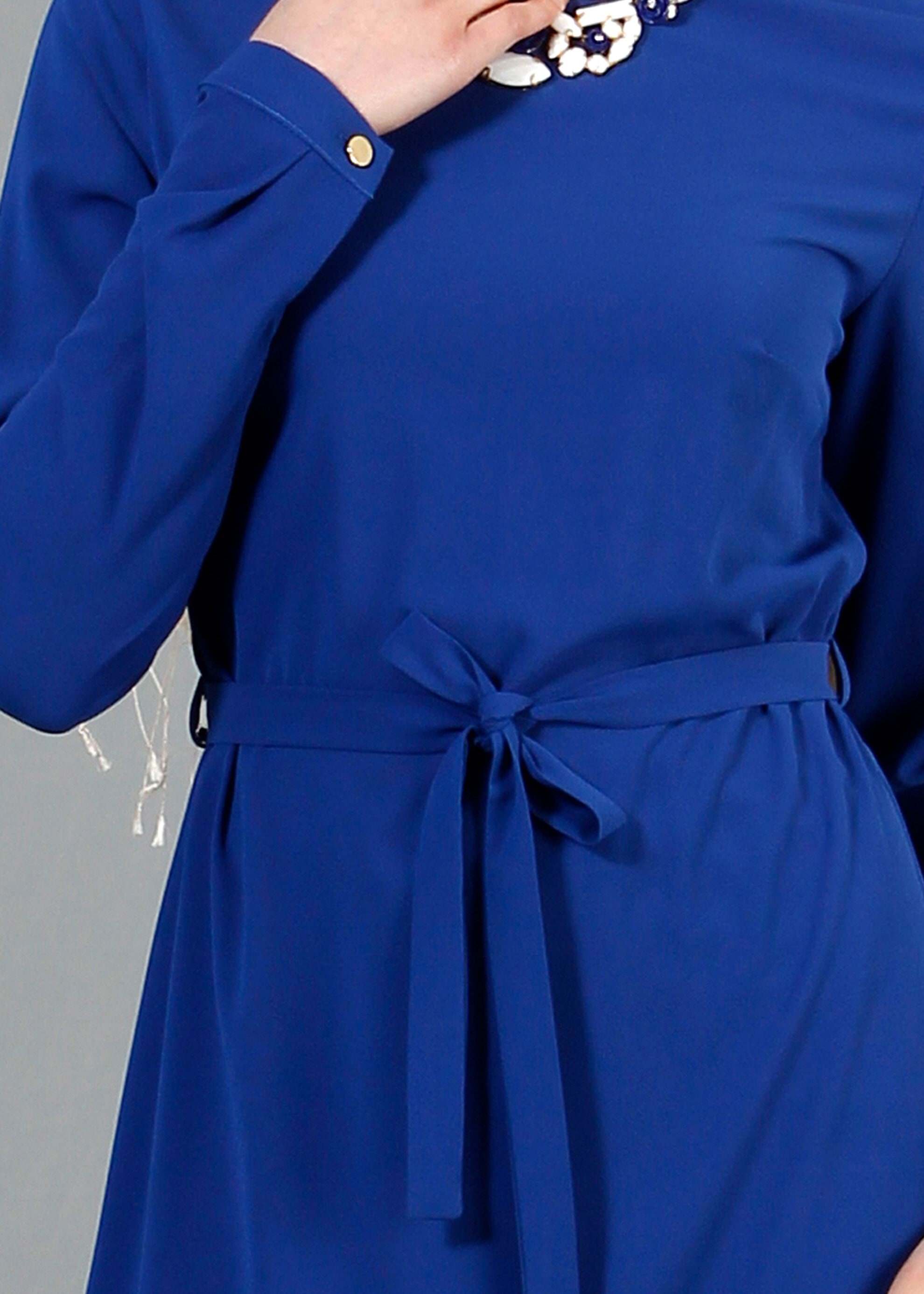 Tesettür giyim LACİVERT ASİMETRİK KESİM TUNİK 4236 