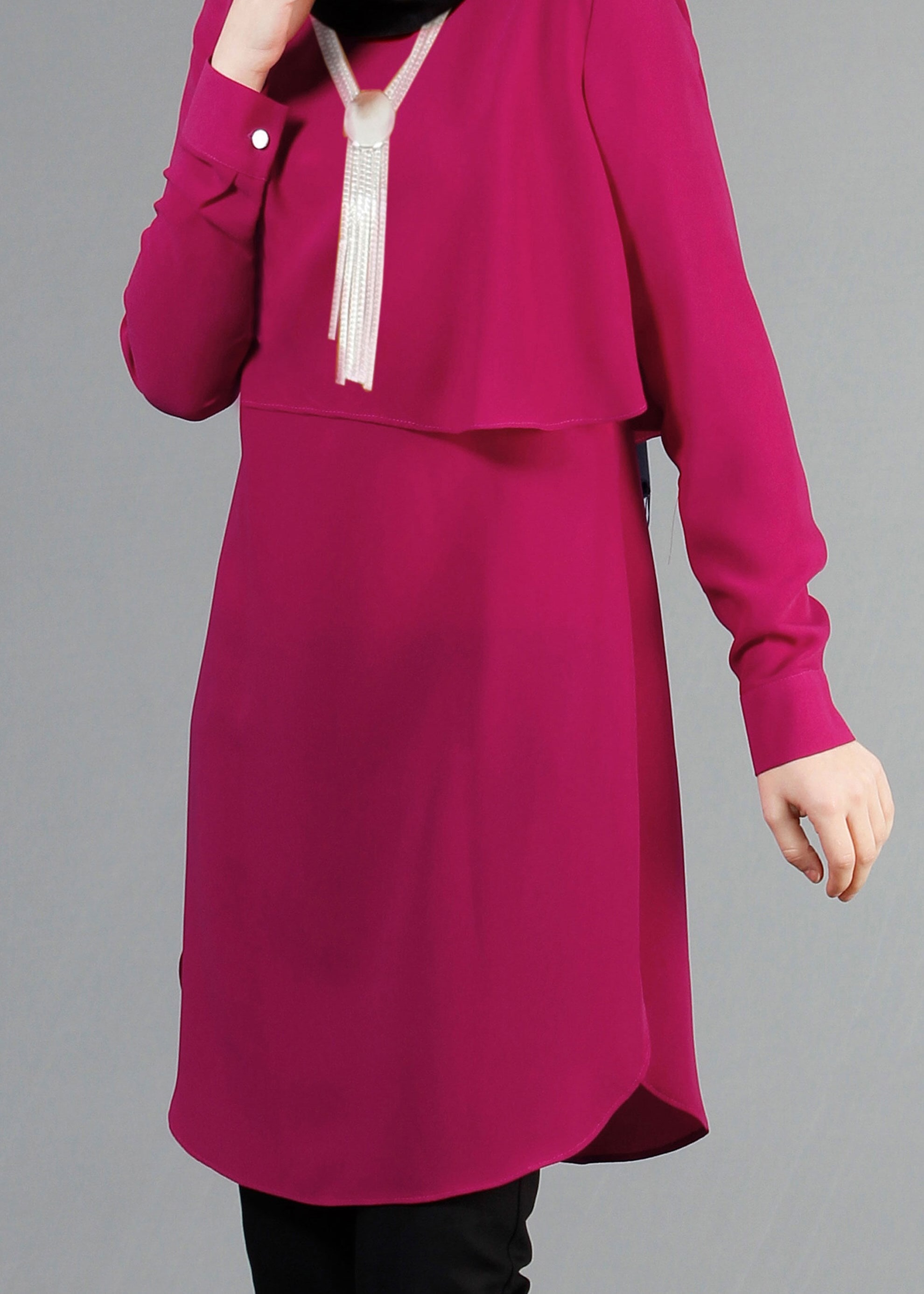 Tesettür giyim FUŞYA 4241 Nil Crep Tesettür Tunik 36/44(38/40) TEK38